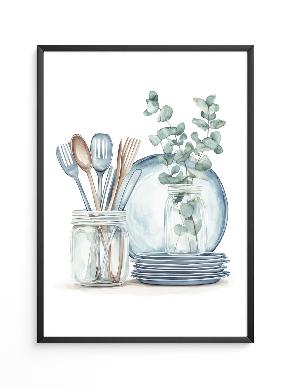 Eukalyptus Geschirr Aquarell