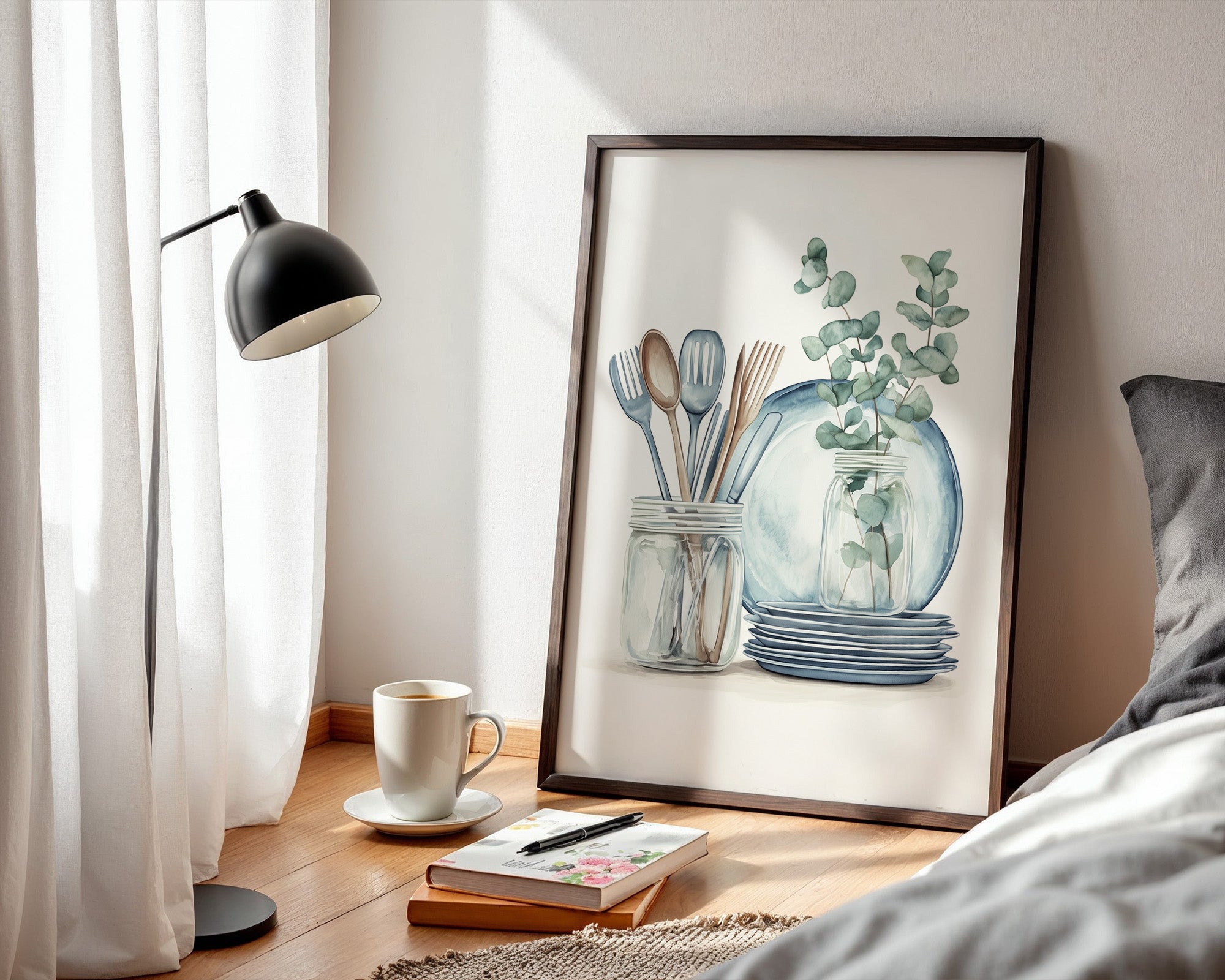 Eukalyptus Geschirr Aquarell