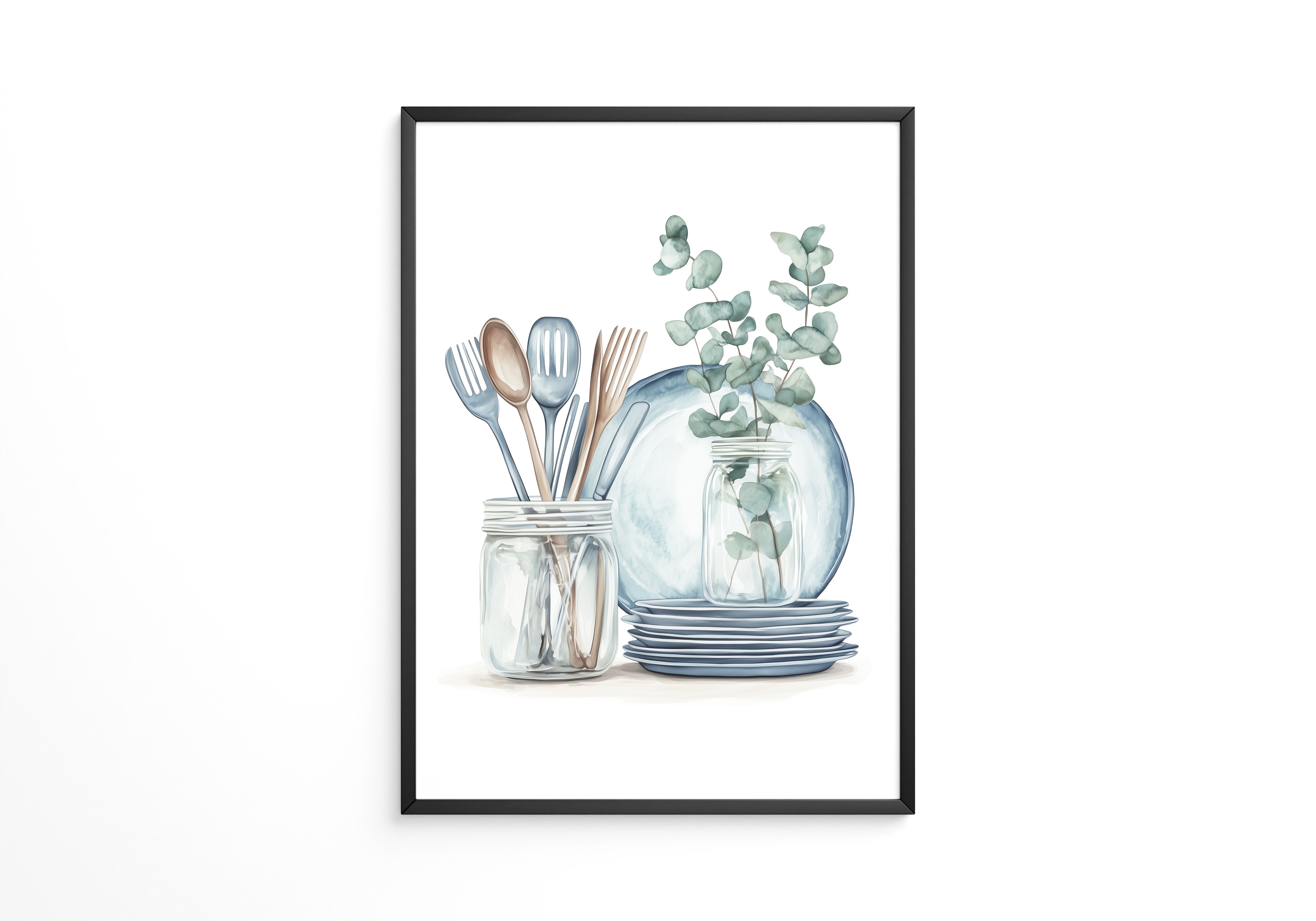 Eukalyptus Geschirr Aquarell