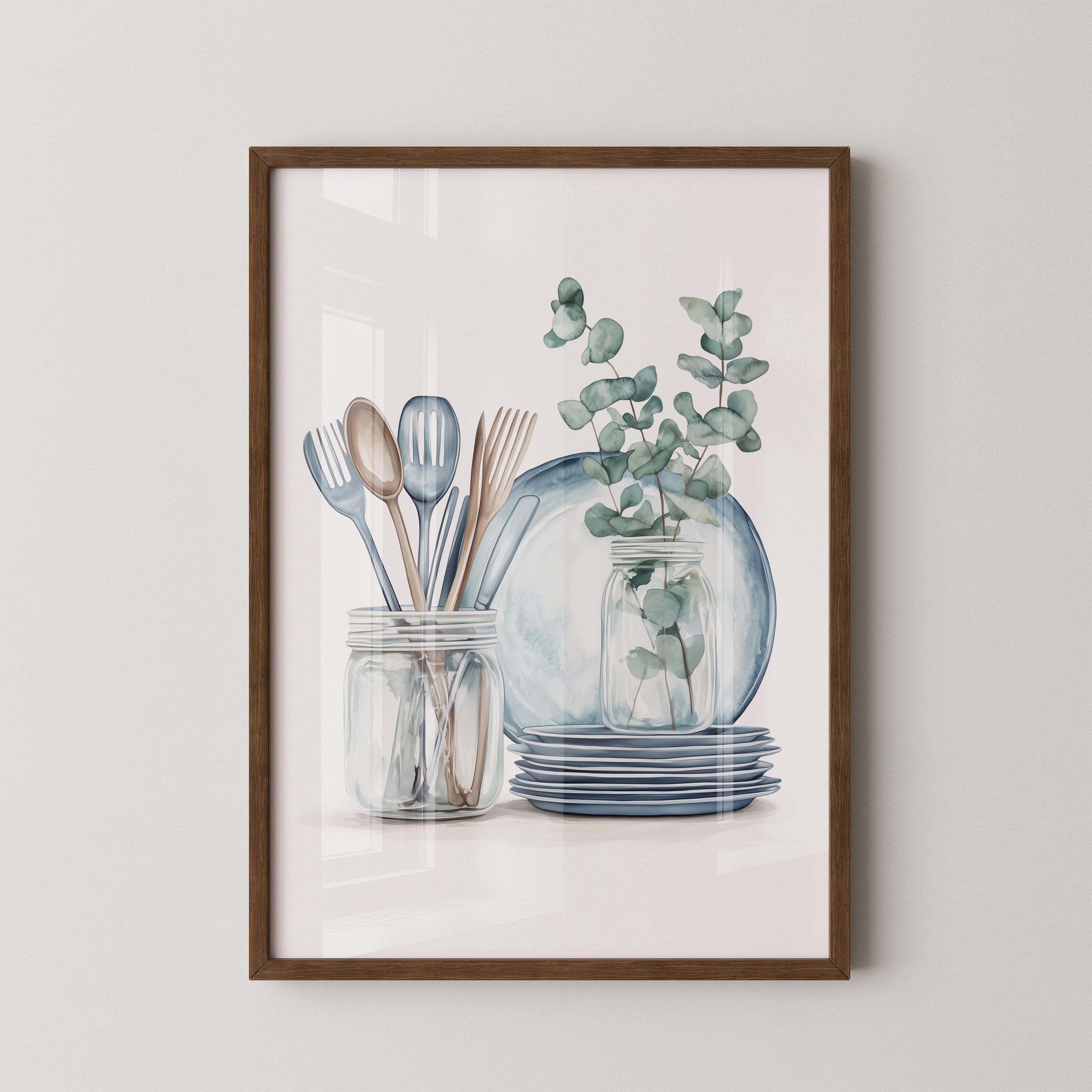 Eukalyptus Geschirr Aquarell