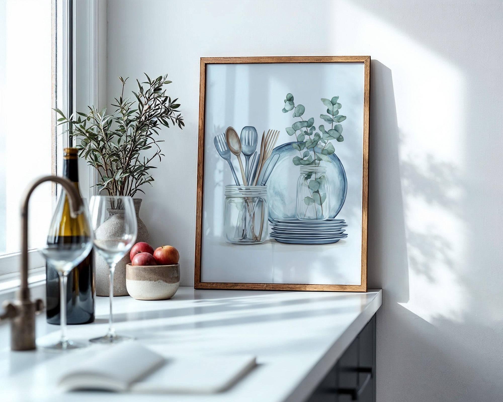 Eukalyptus Geschirr Aquarell