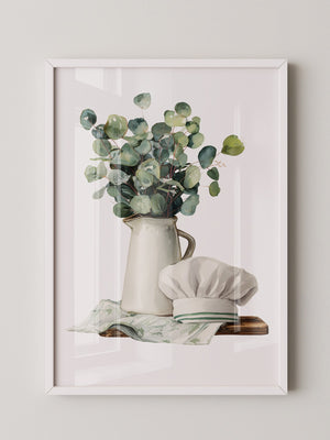Eukalyptus Vase Kochmütze Aquarell