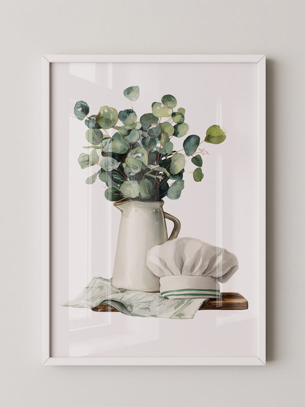 Eukalyptus Vase Kochmütze Aquarell