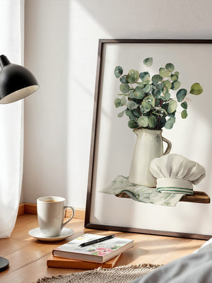 Eukalyptus Vase Kochmütze Aquarell