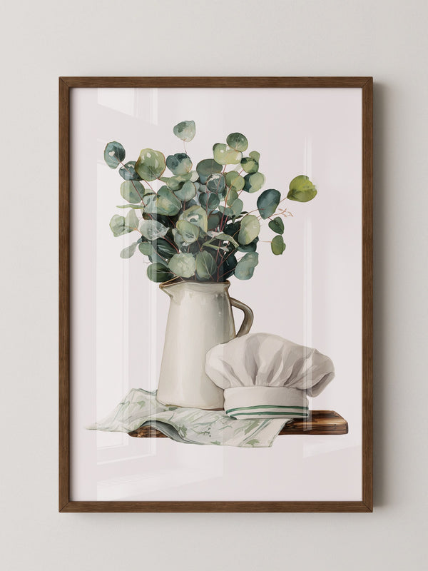 Eukalyptus Vase Kochmütze Aquarell