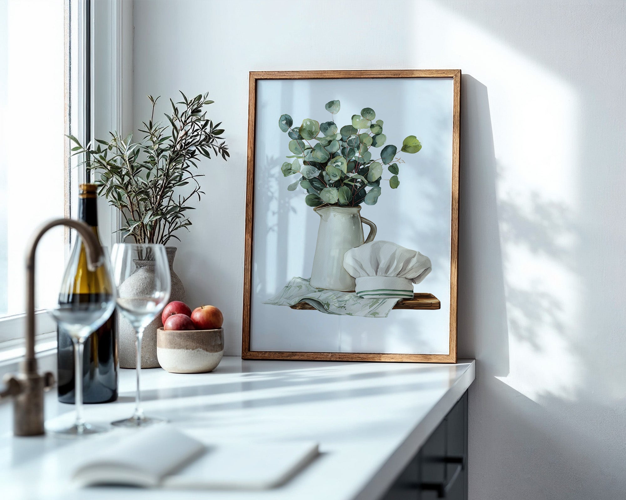 Eukalyptus Vase Kochmütze Aquarell