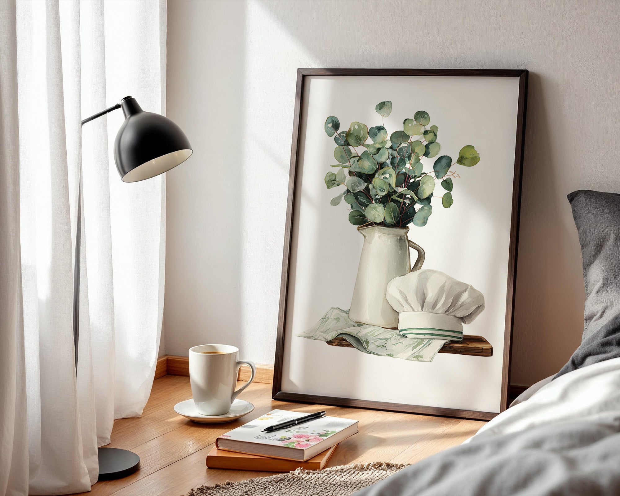 Eukalyptus Vase Kochmütze Aquarell