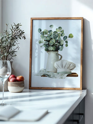 Eukalyptus Vase Kochmütze Aquarell