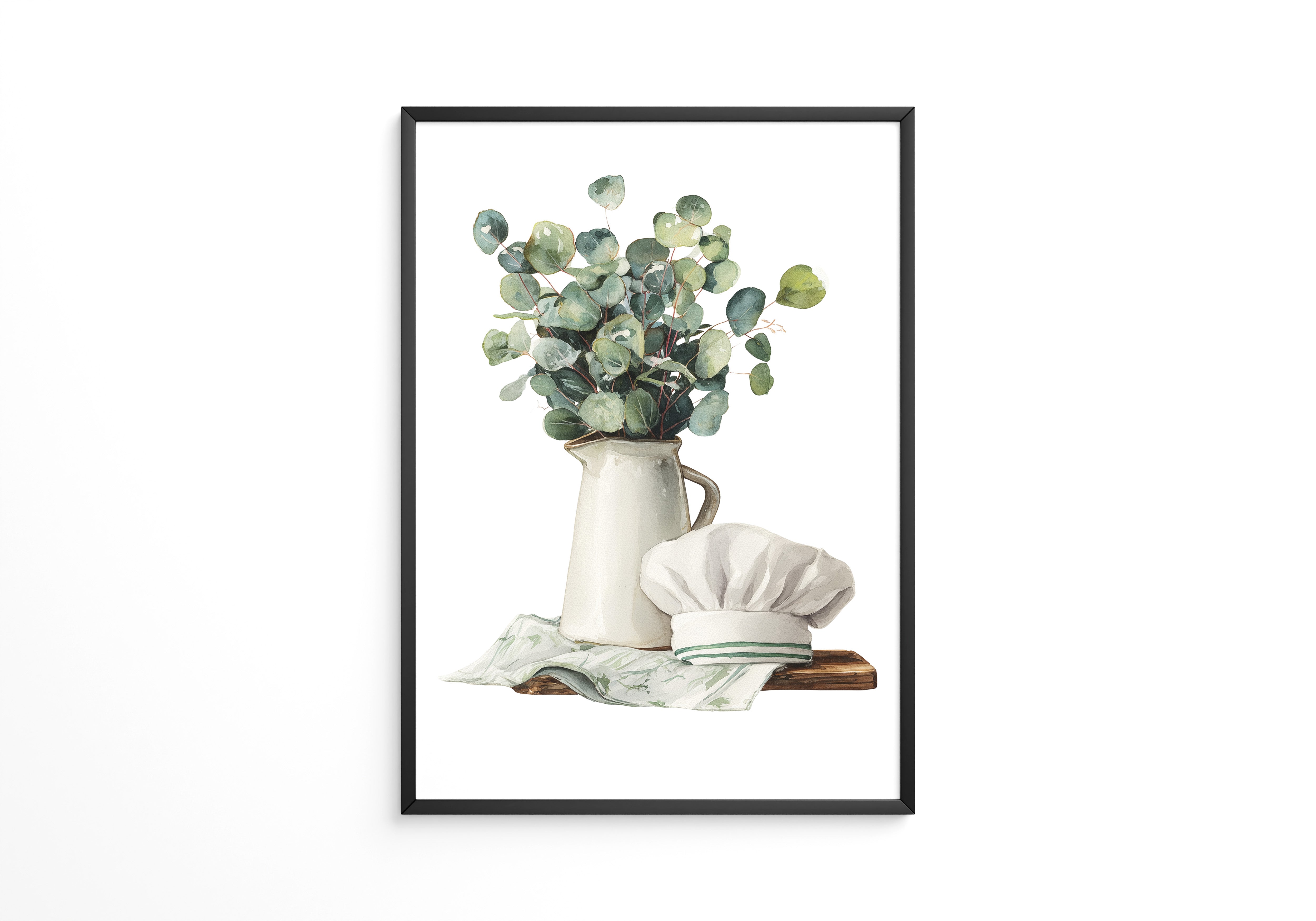 Eukalyptus Vase Kochmütze Aquarell