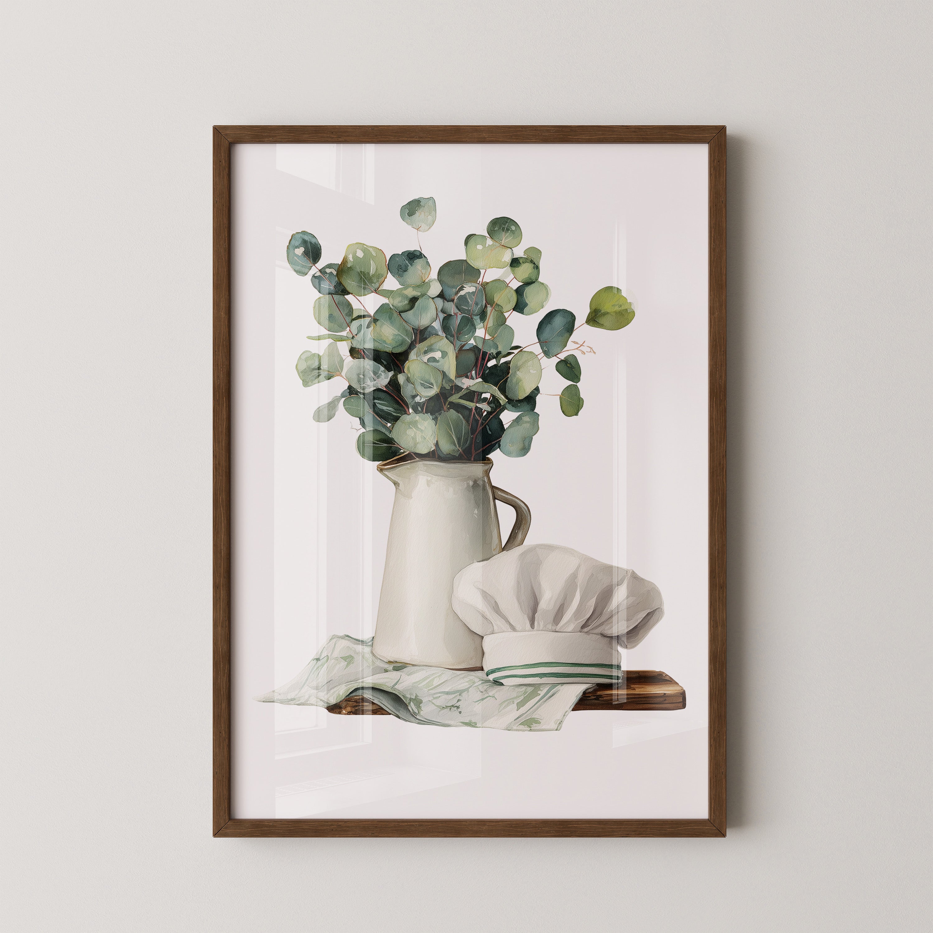 Eukalyptus Vase Kochmütze Aquarell