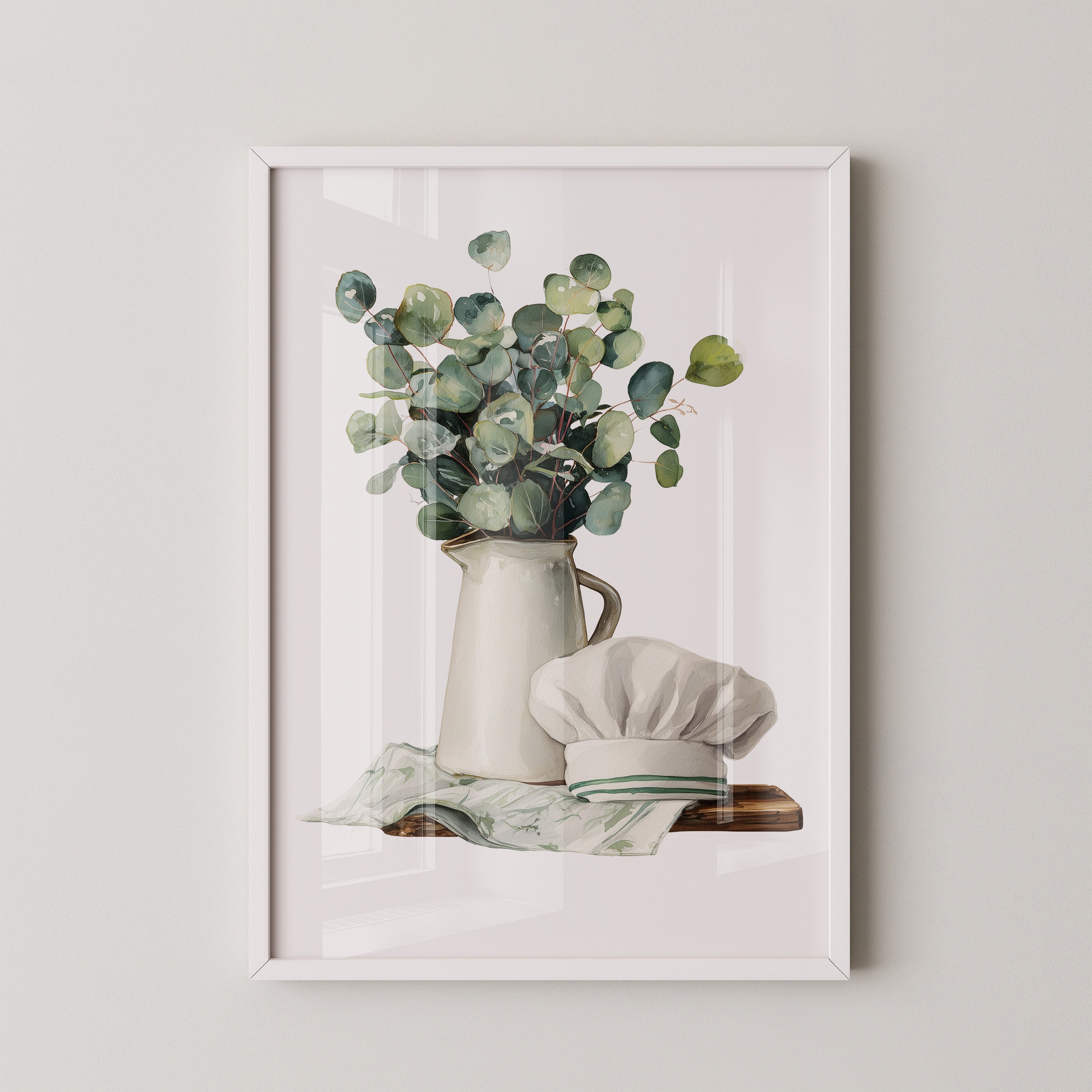 Eukalyptus Vase Kochmütze Aquarell