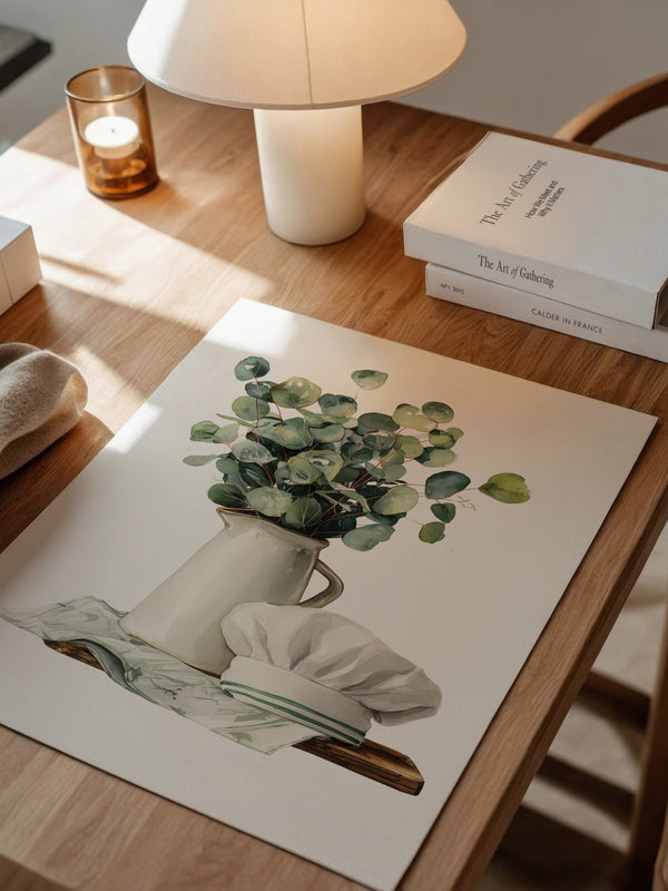 Eukalyptus Vase Kochmütze Aquarell
