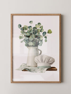Eukalyptus Vase Kochmütze Aquarell