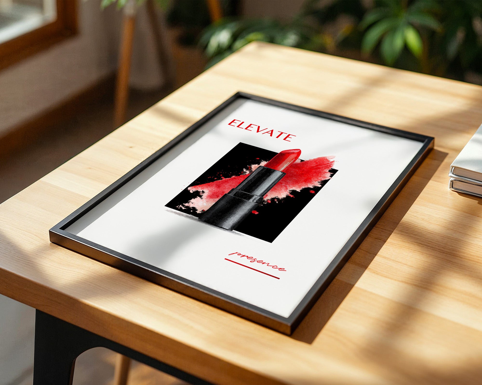 Roter Lippenstift Aquarell Kunst