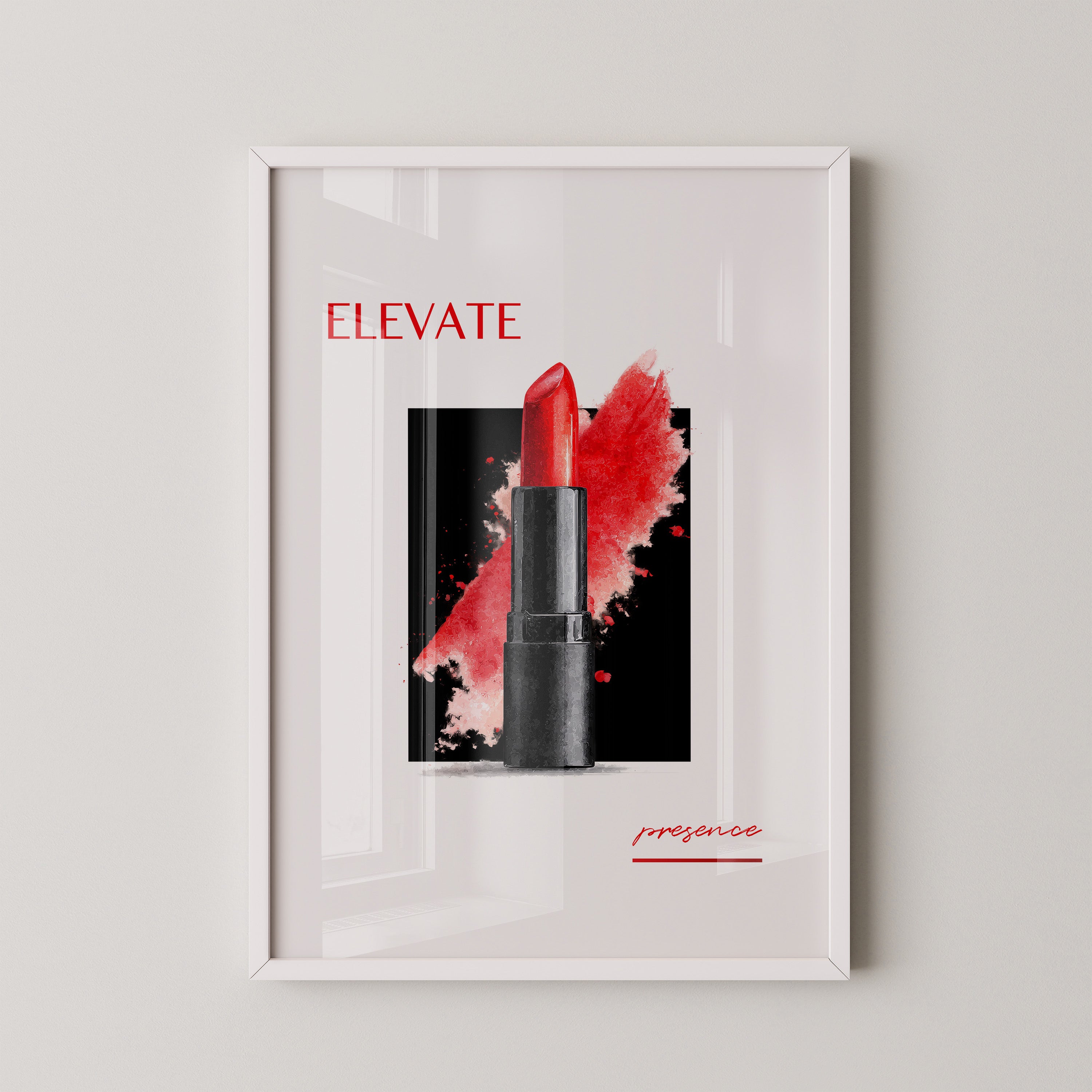 Roter Lippenstift Aquarell Kunst