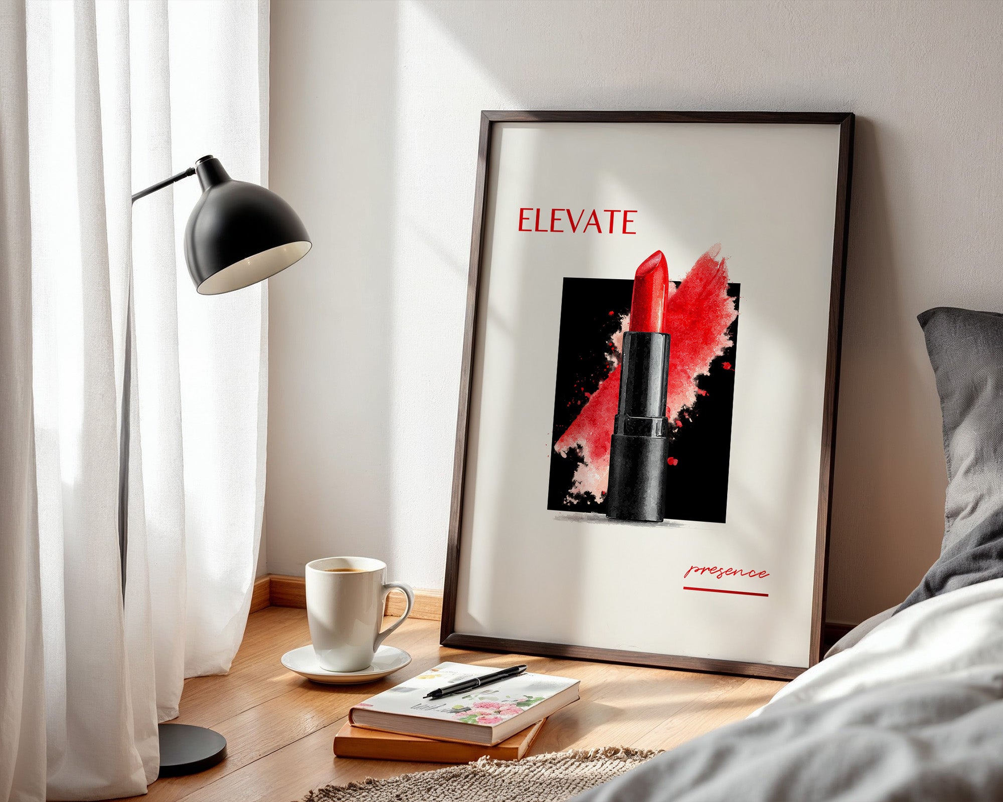 Roter Lippenstift Aquarell Kunst