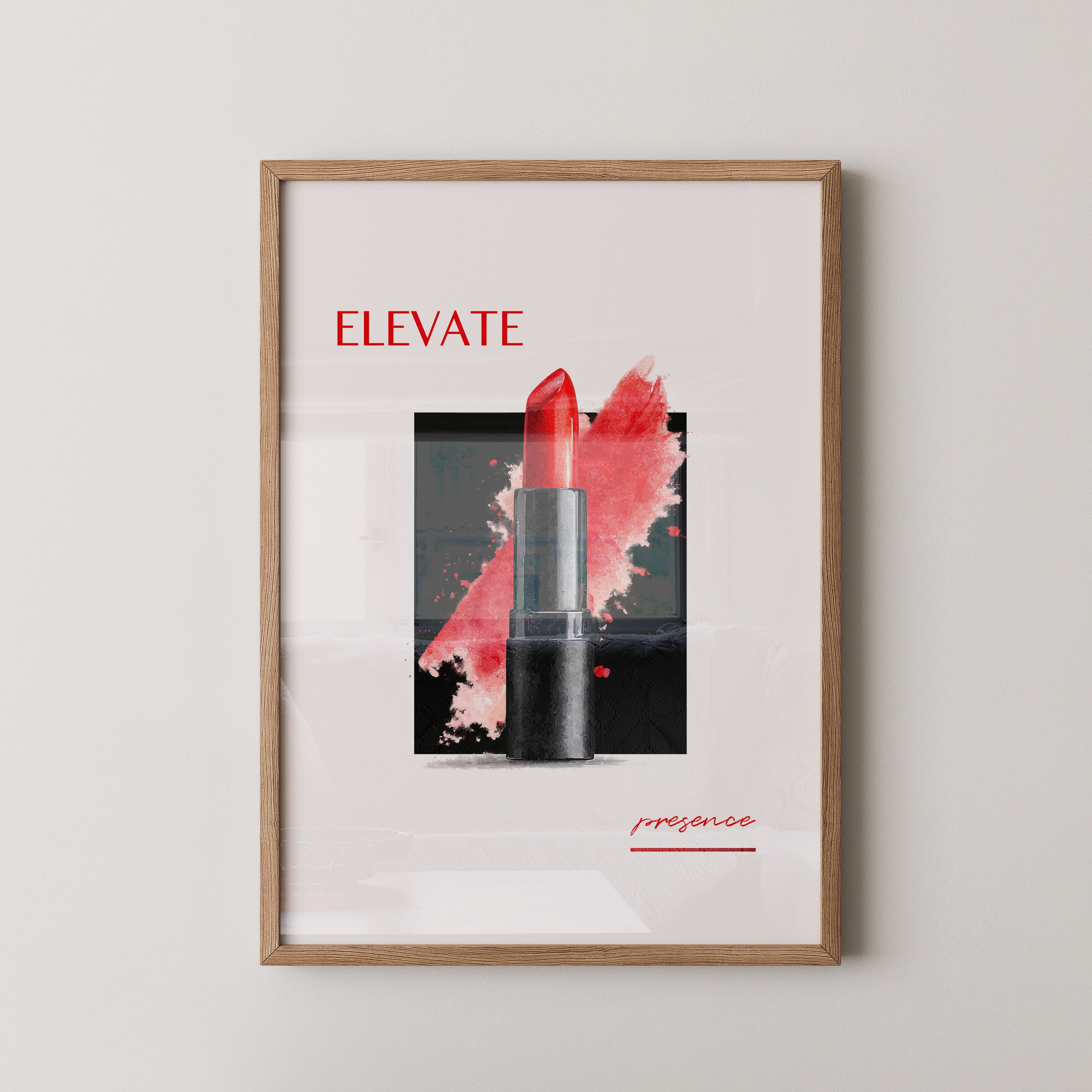 Roter Lippenstift Aquarell Kunst