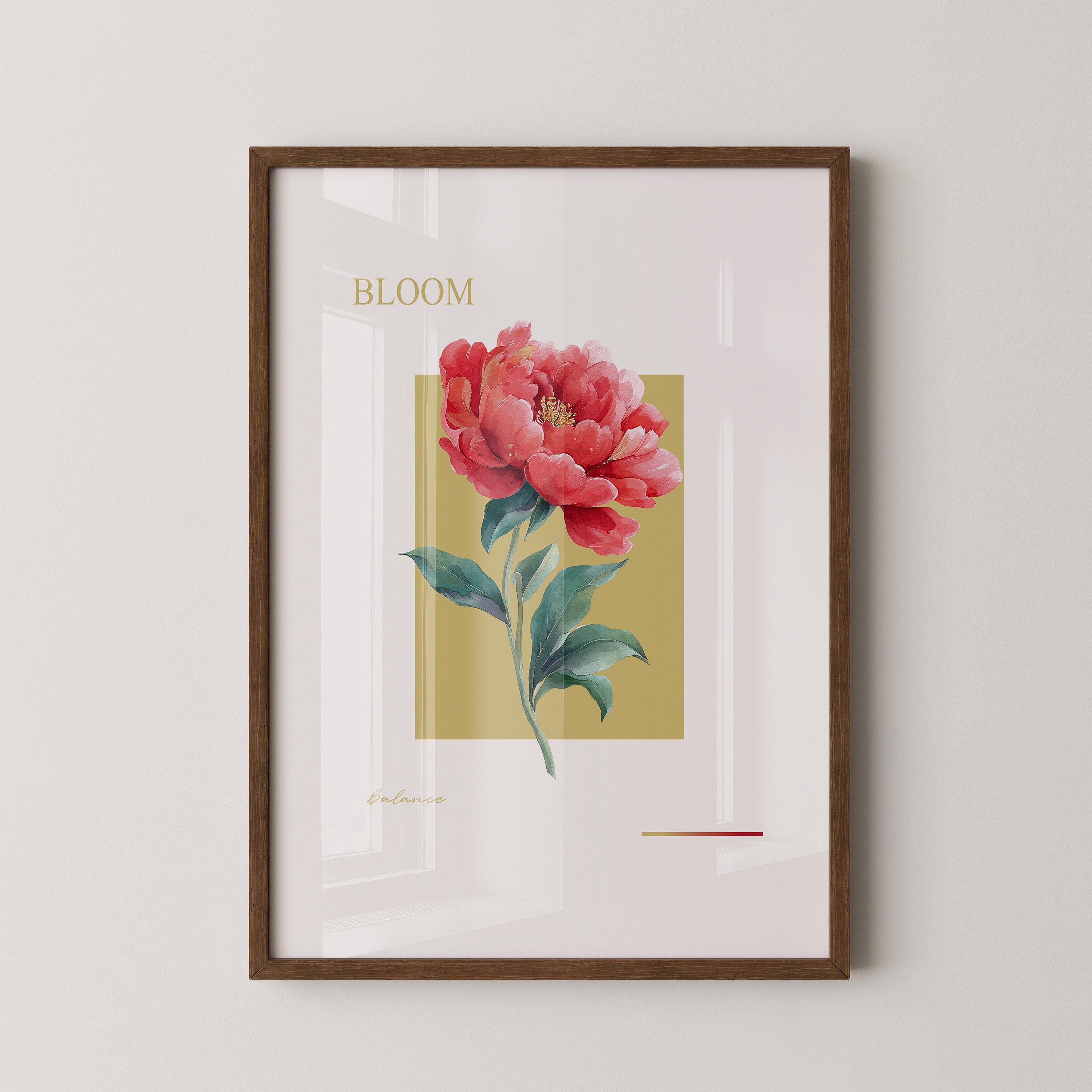 Rote Pfingstrose Aquarell Kunst