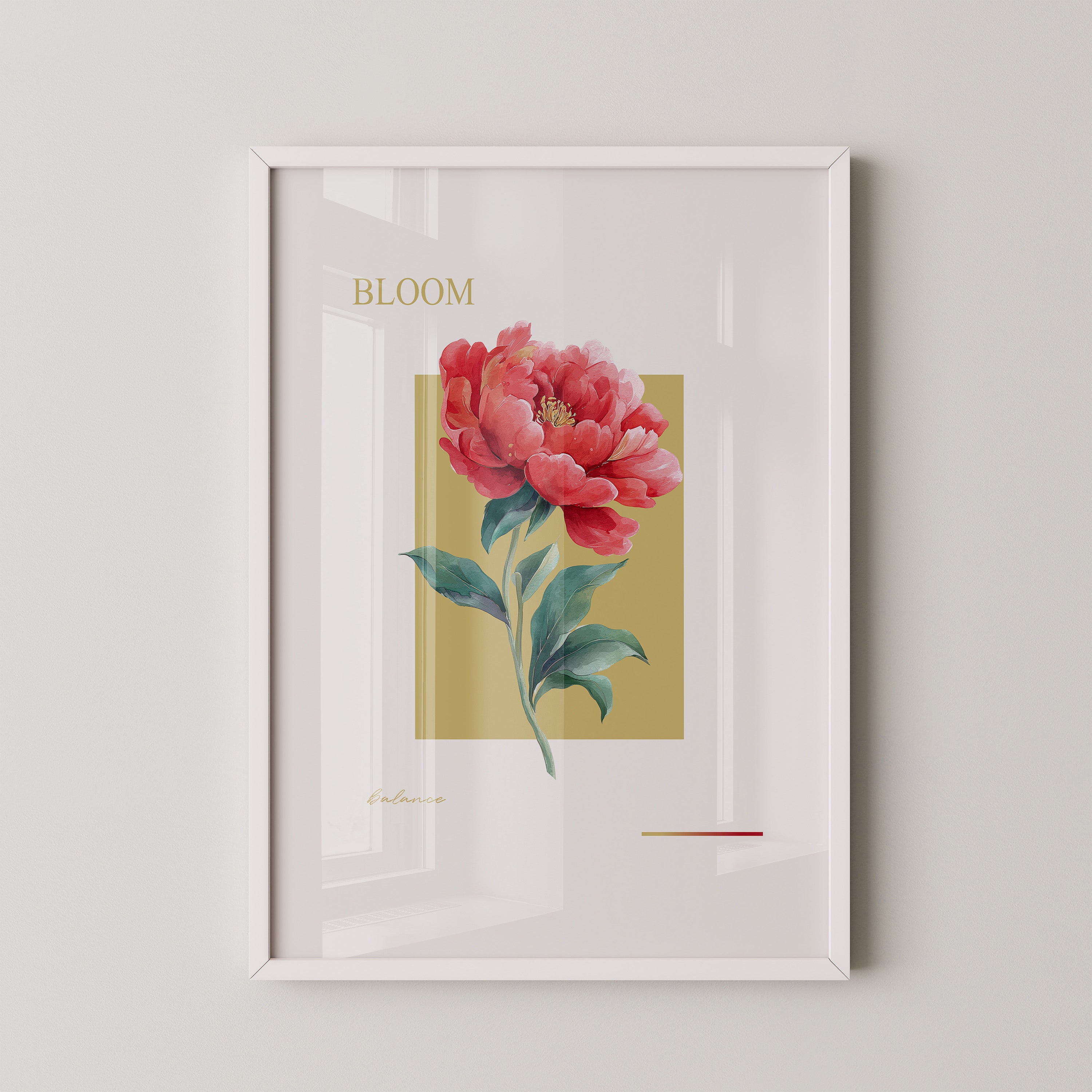 Rote Pfingstrose Aquarell Kunst