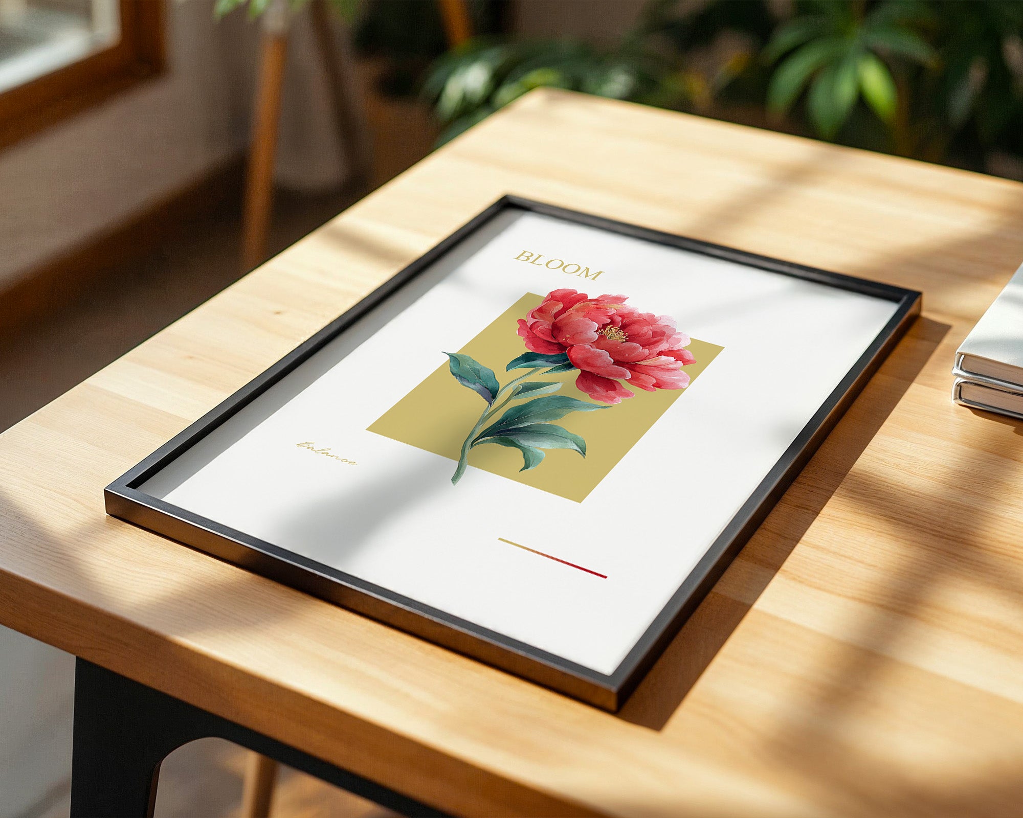 Rote Pfingstrose Aquarell Kunst