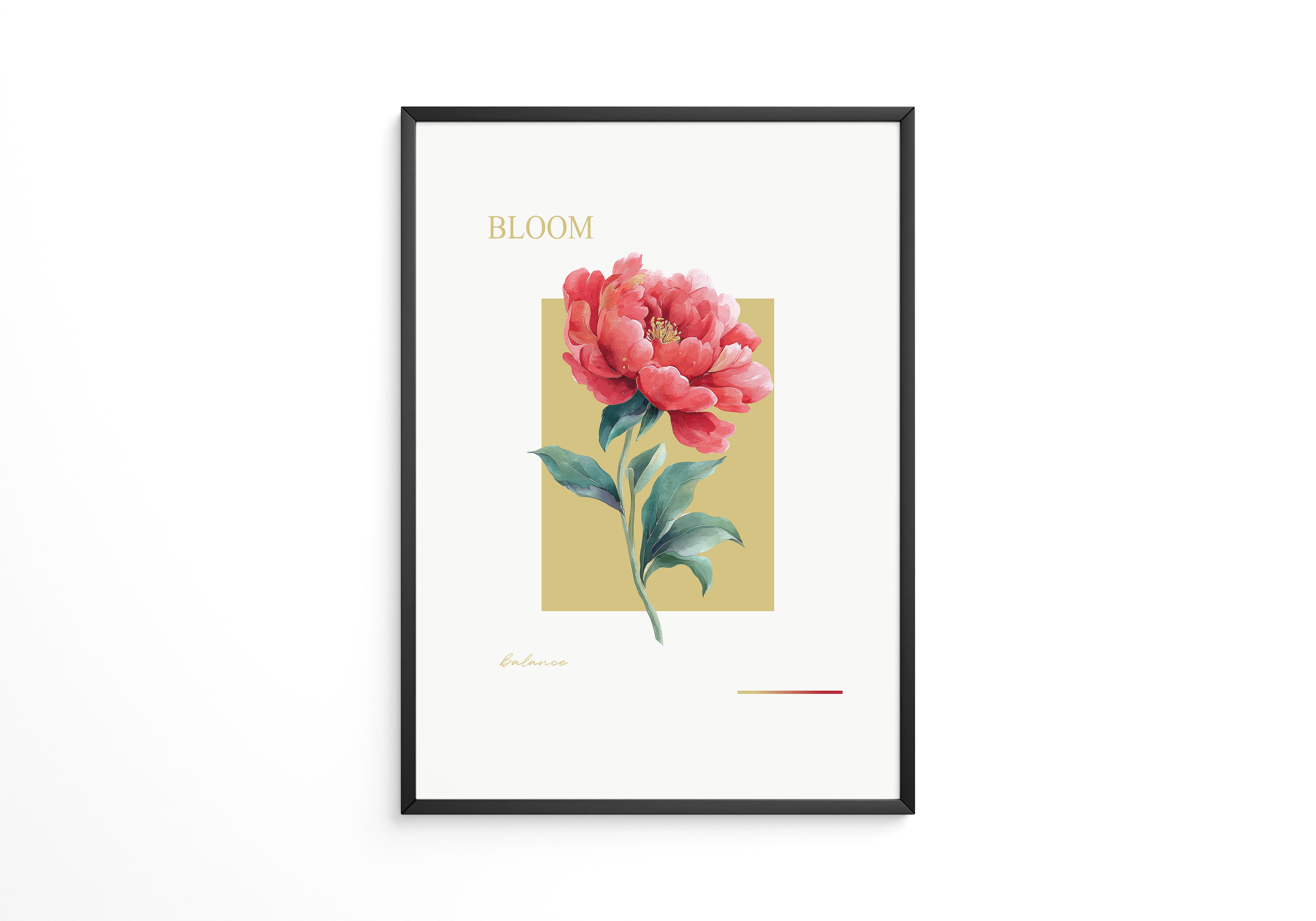 Rote Pfingstrose Aquarell Kunst