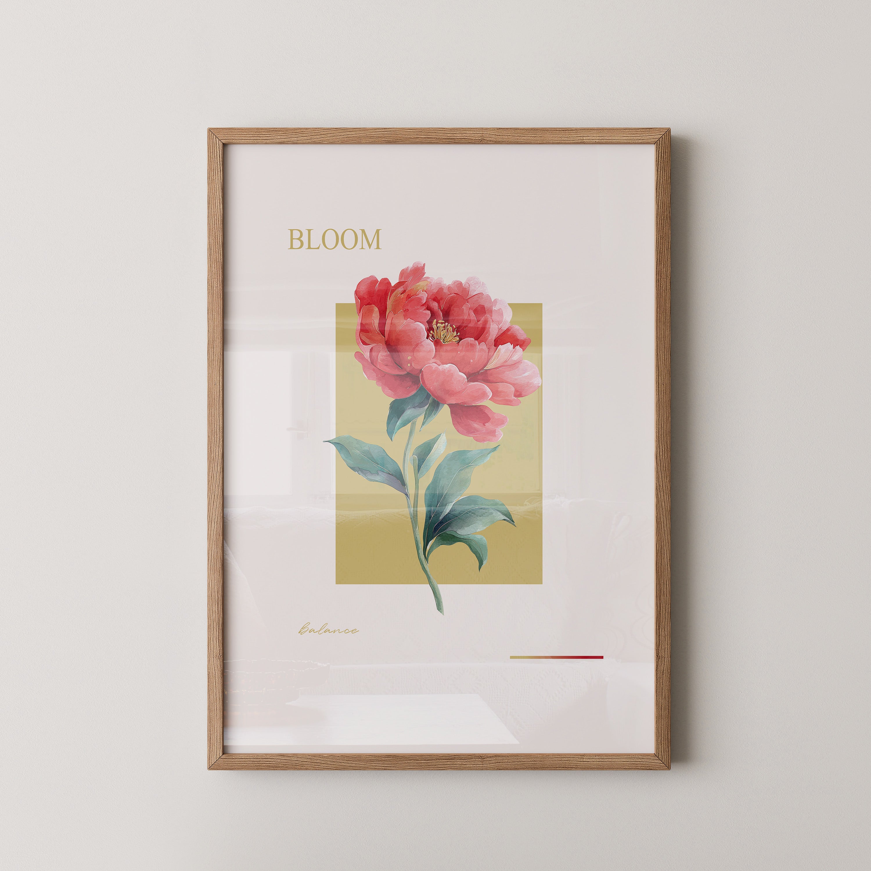 Rote Pfingstrose Aquarell Kunst