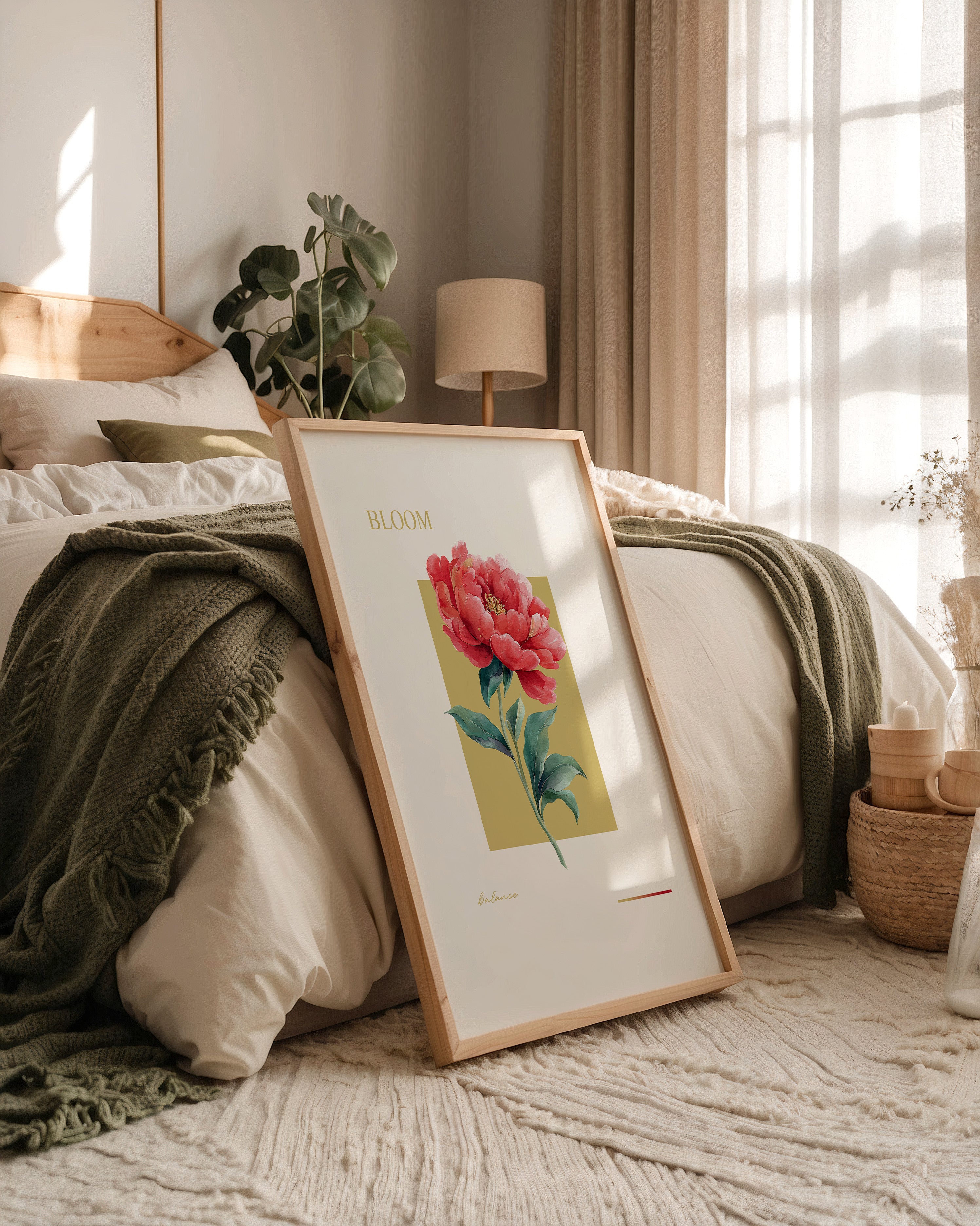 Rote Pfingstrose Aquarell Kunst