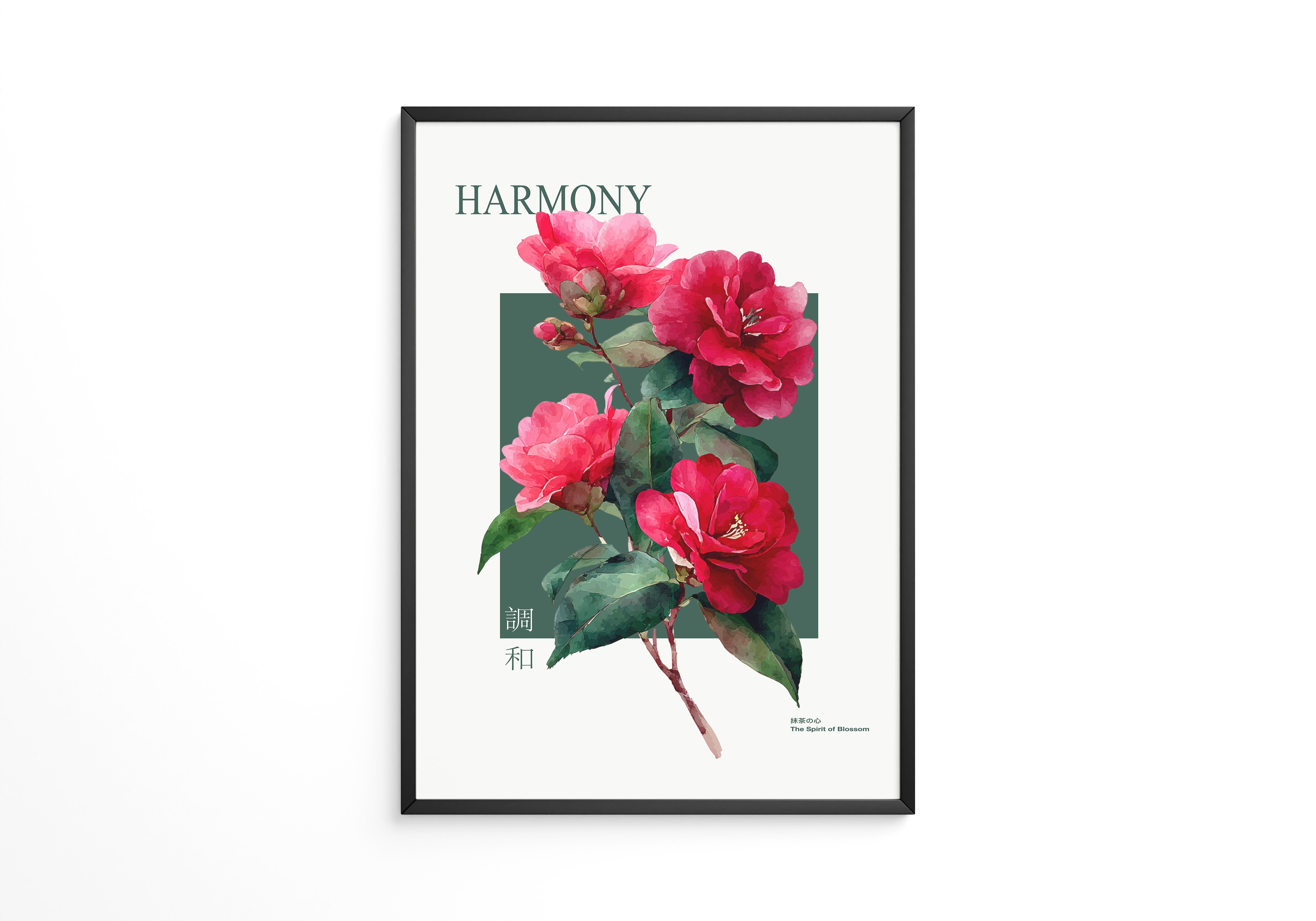 Rote Kamelien Aquarell Stil