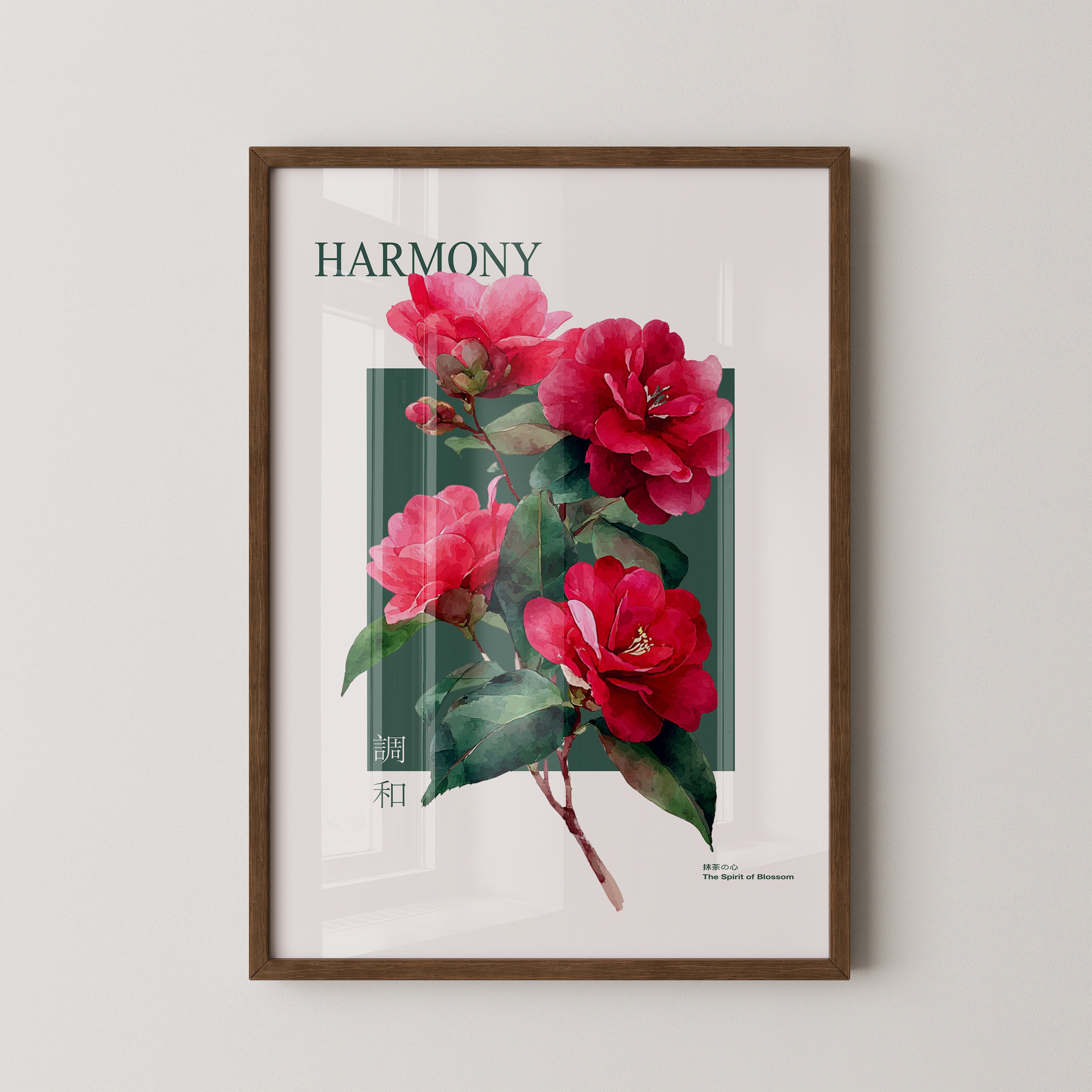 Rote Kamelien Aquarell Stil