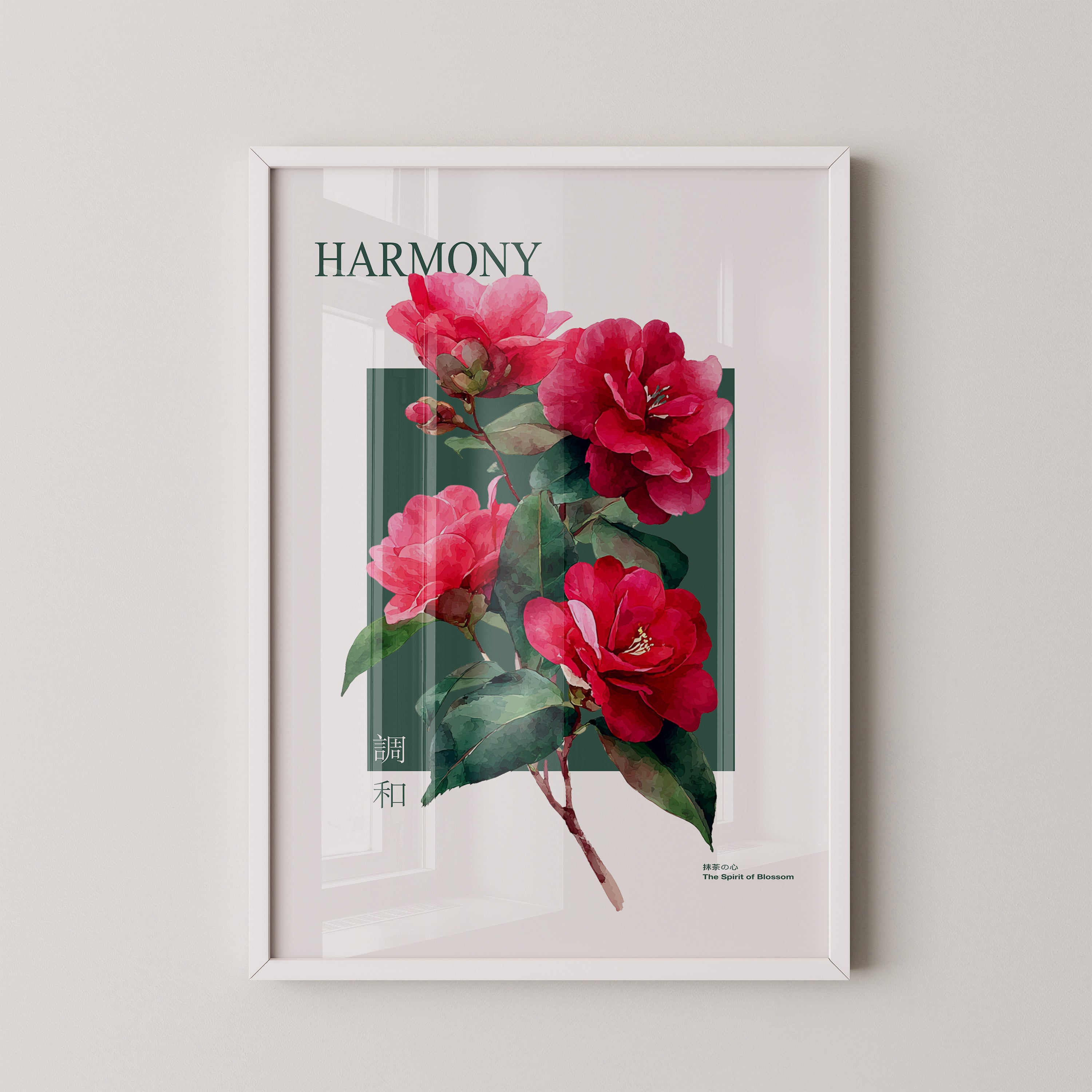 Rote Kamelien Aquarell Stil