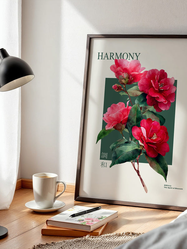 Rote Kamelien Aquarell Stil