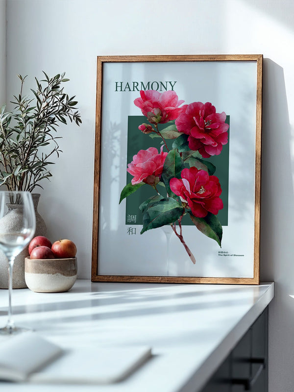 Rote Kamelien Aquarell Stil