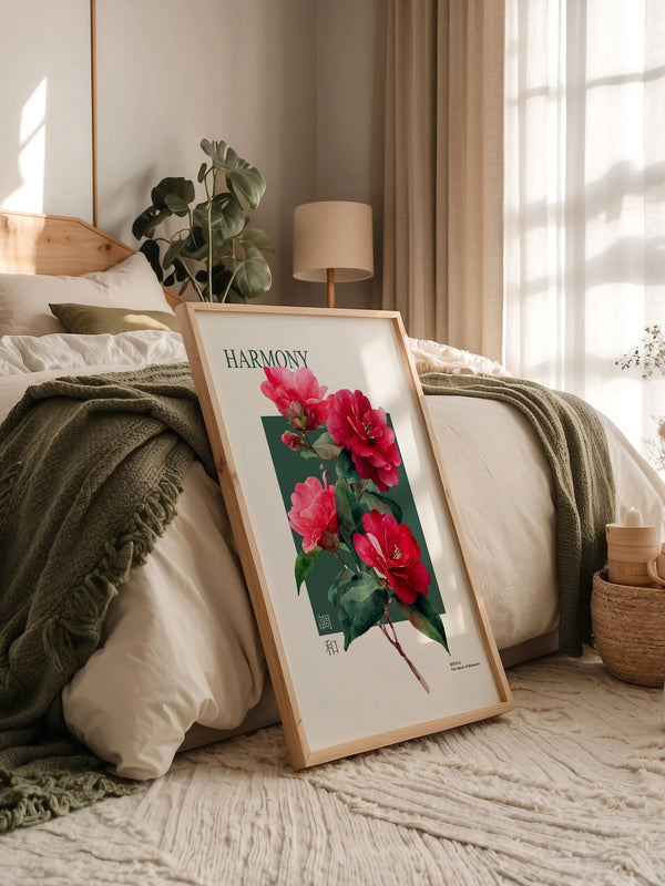 Rote Kamelien Aquarell Stil