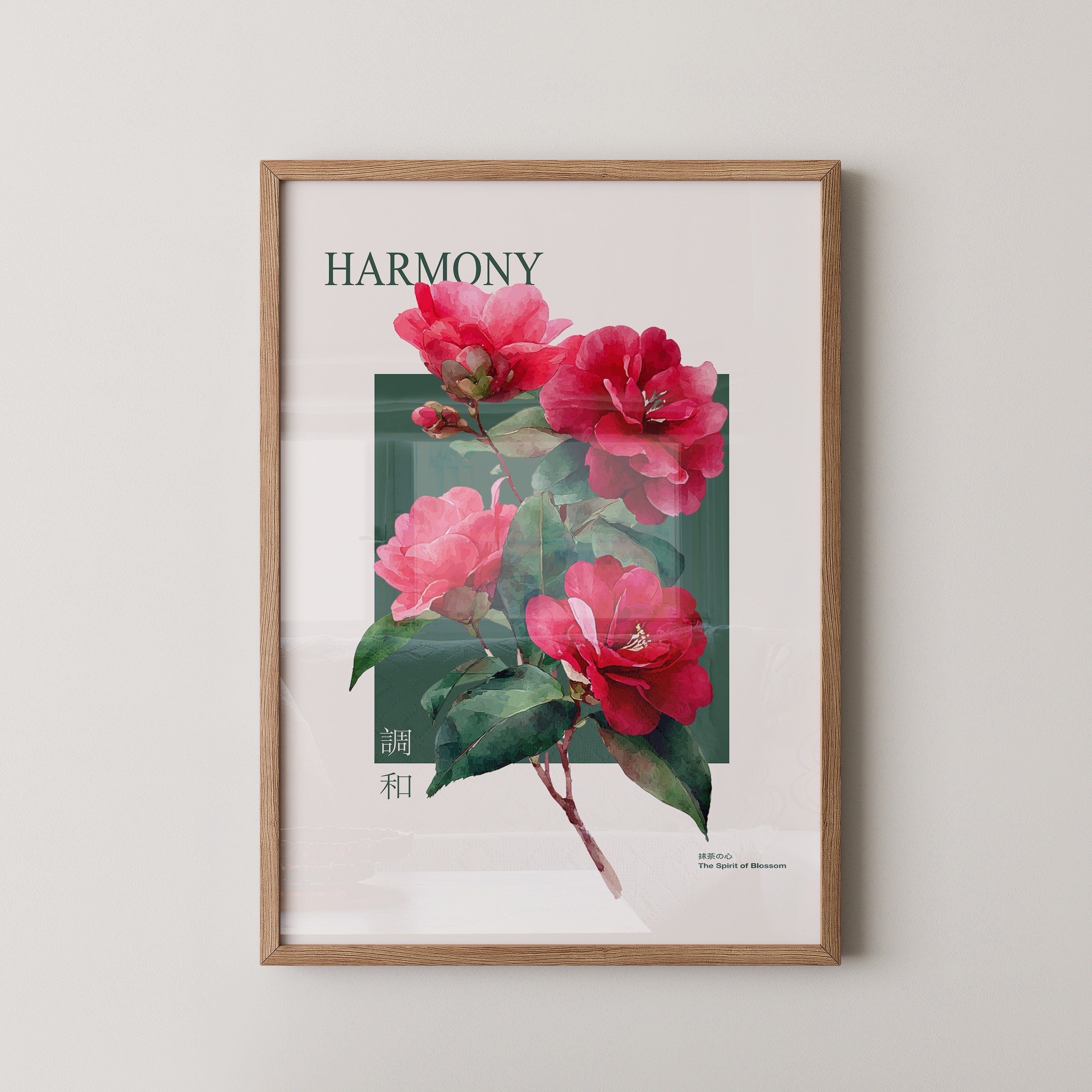 Rote Kamelien Aquarell Stil