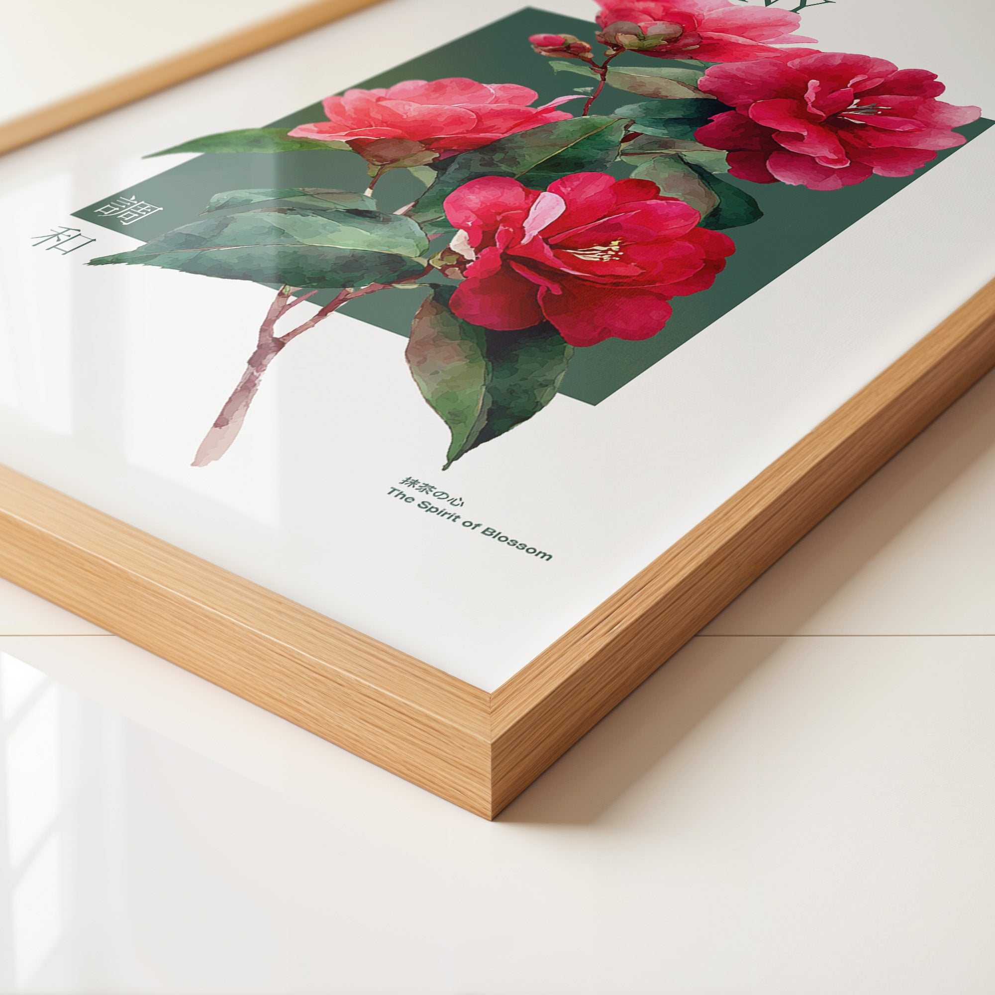 Rote Kamelien Aquarell Stil