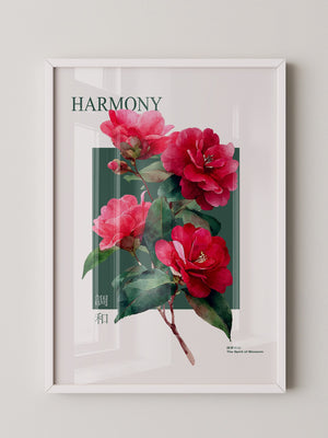 Rote Kamelien Aquarell Stil