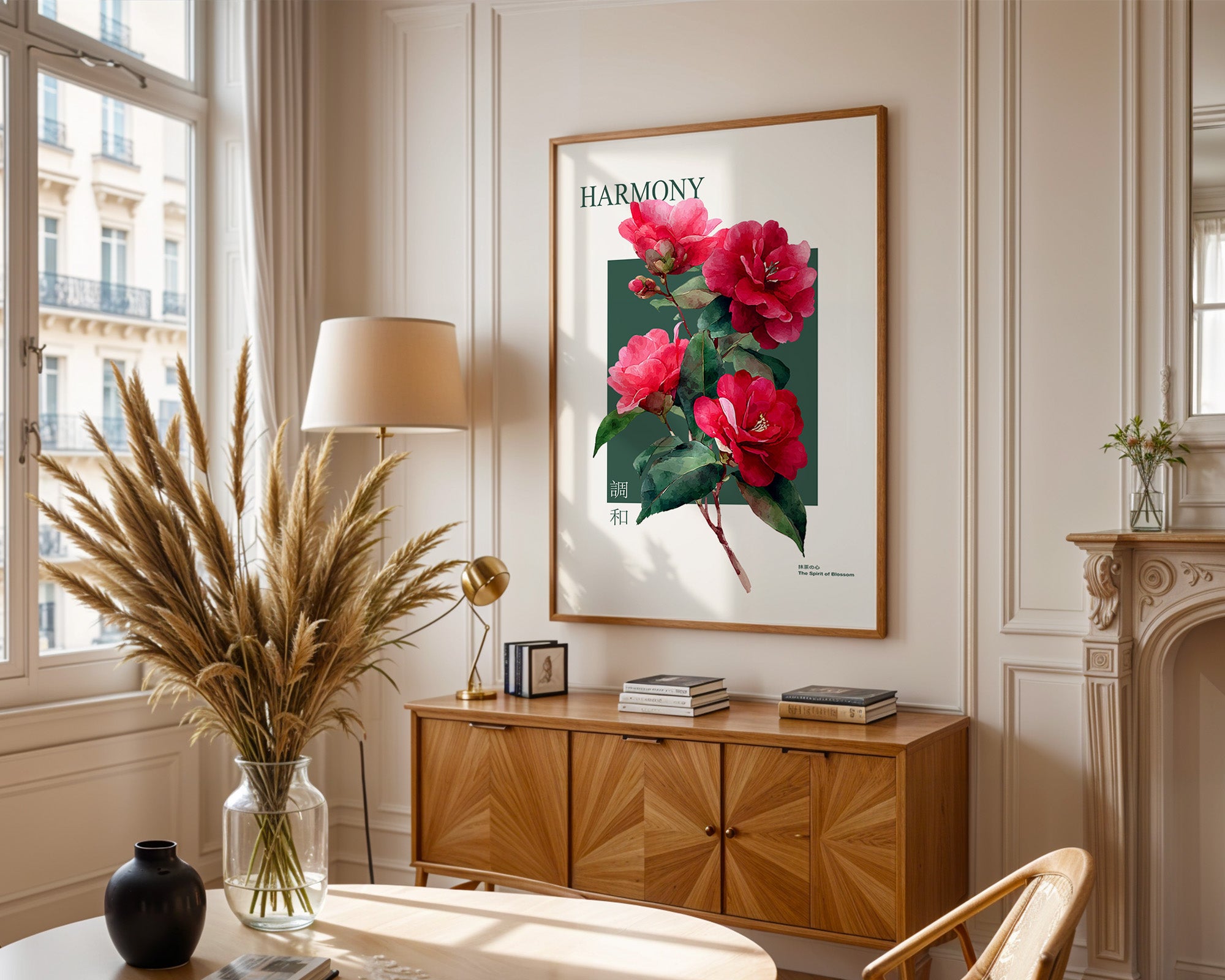 Rote Kamelien Aquarell Stil