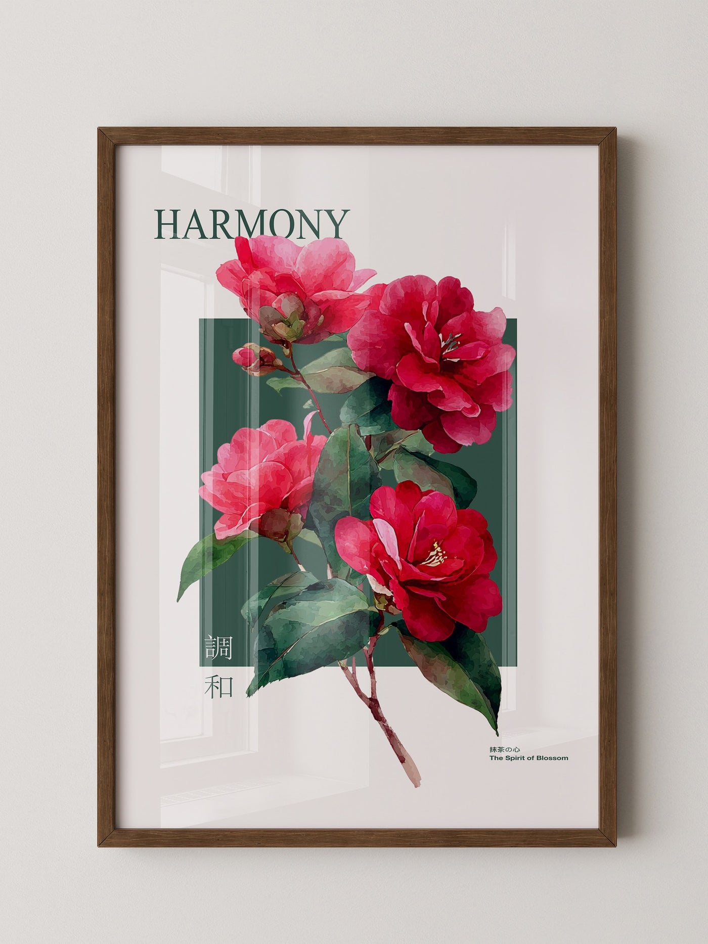 Rote Kamelien Aquarell Stil