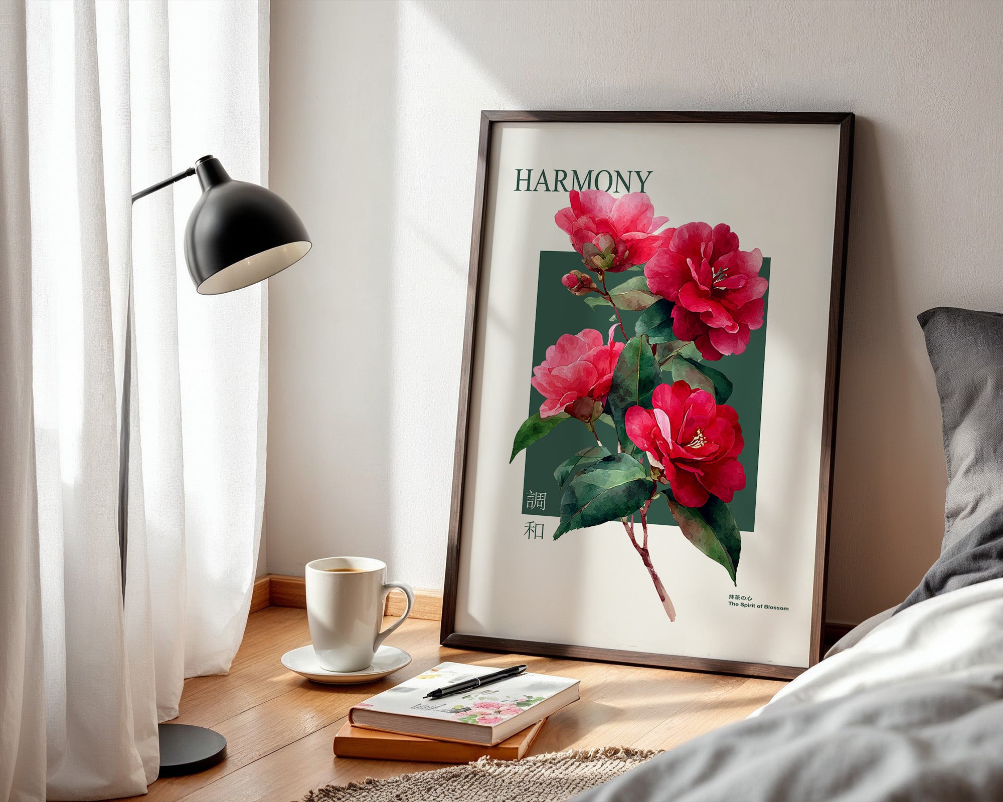 Rote Kamelien Aquarell Stil