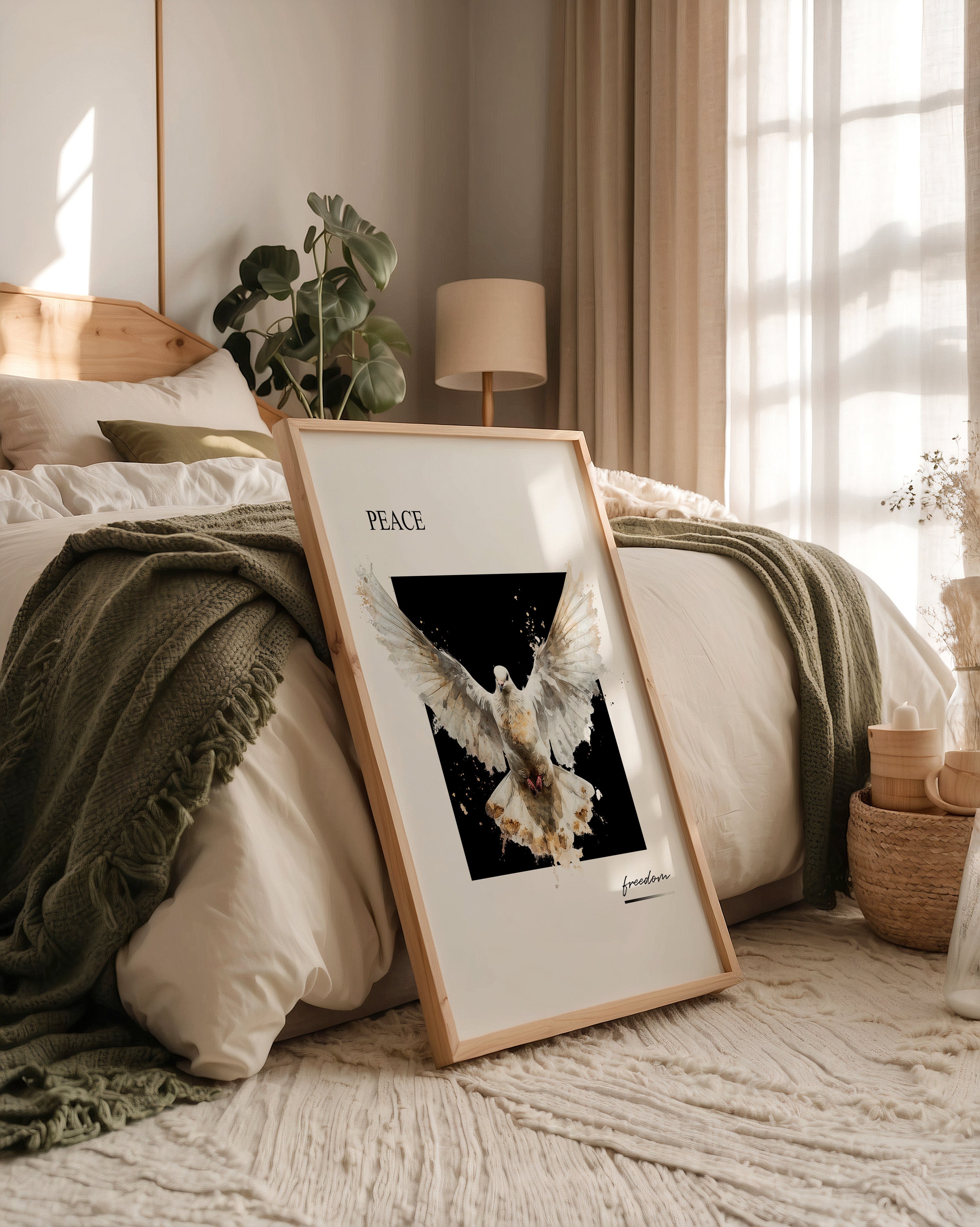 Taube Aquarell Flügelspiegelung