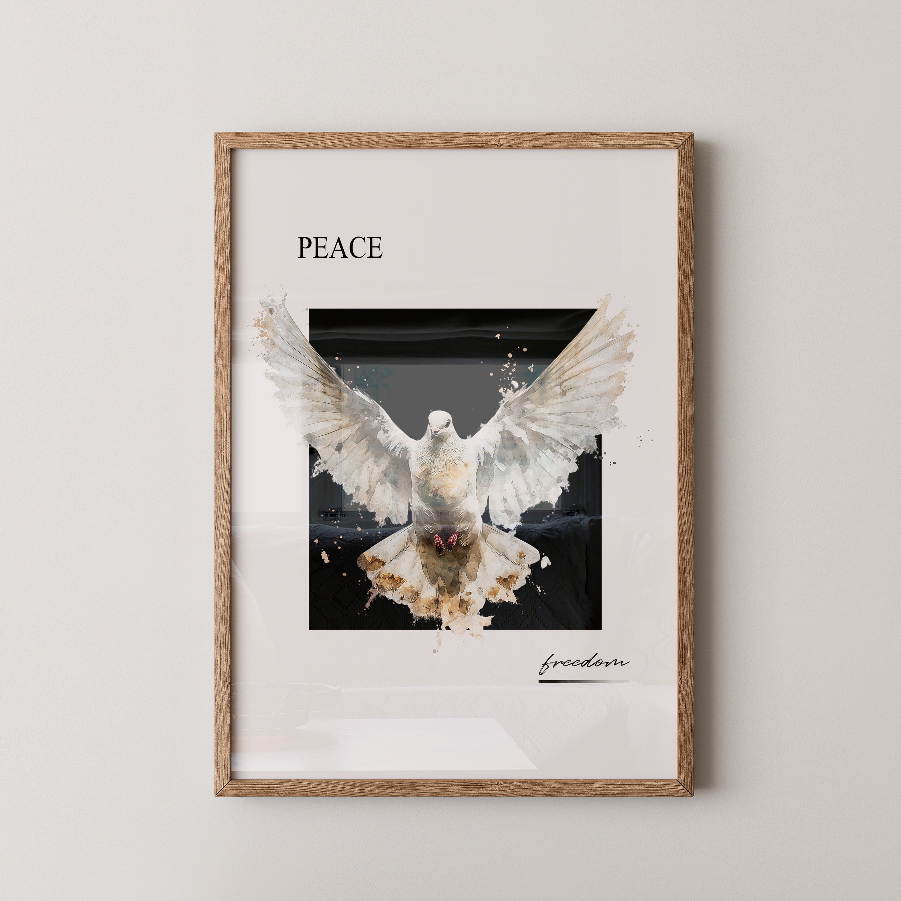 Taube Aquarell Flügelspiegelung