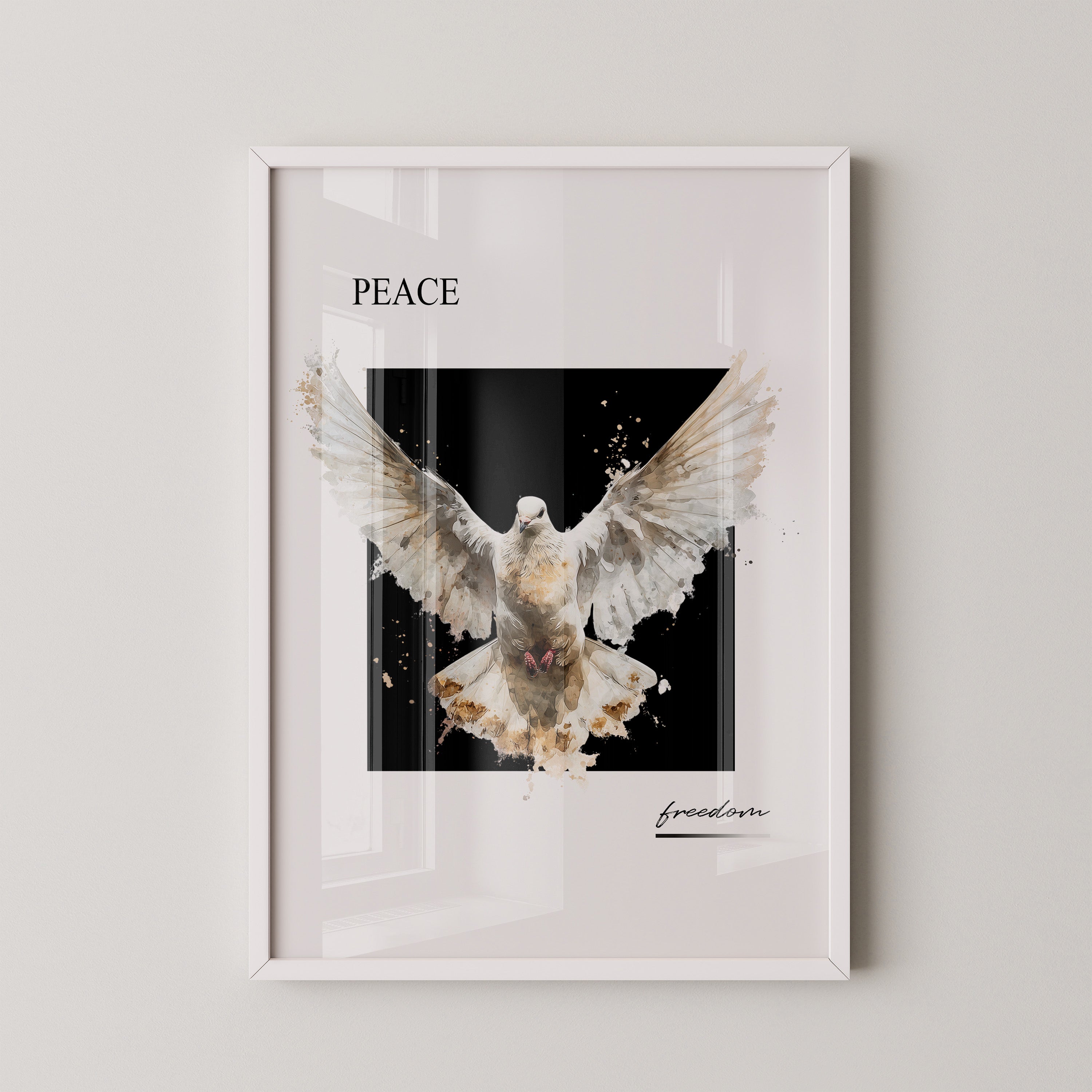 Taube Aquarell Flügelspiegelung