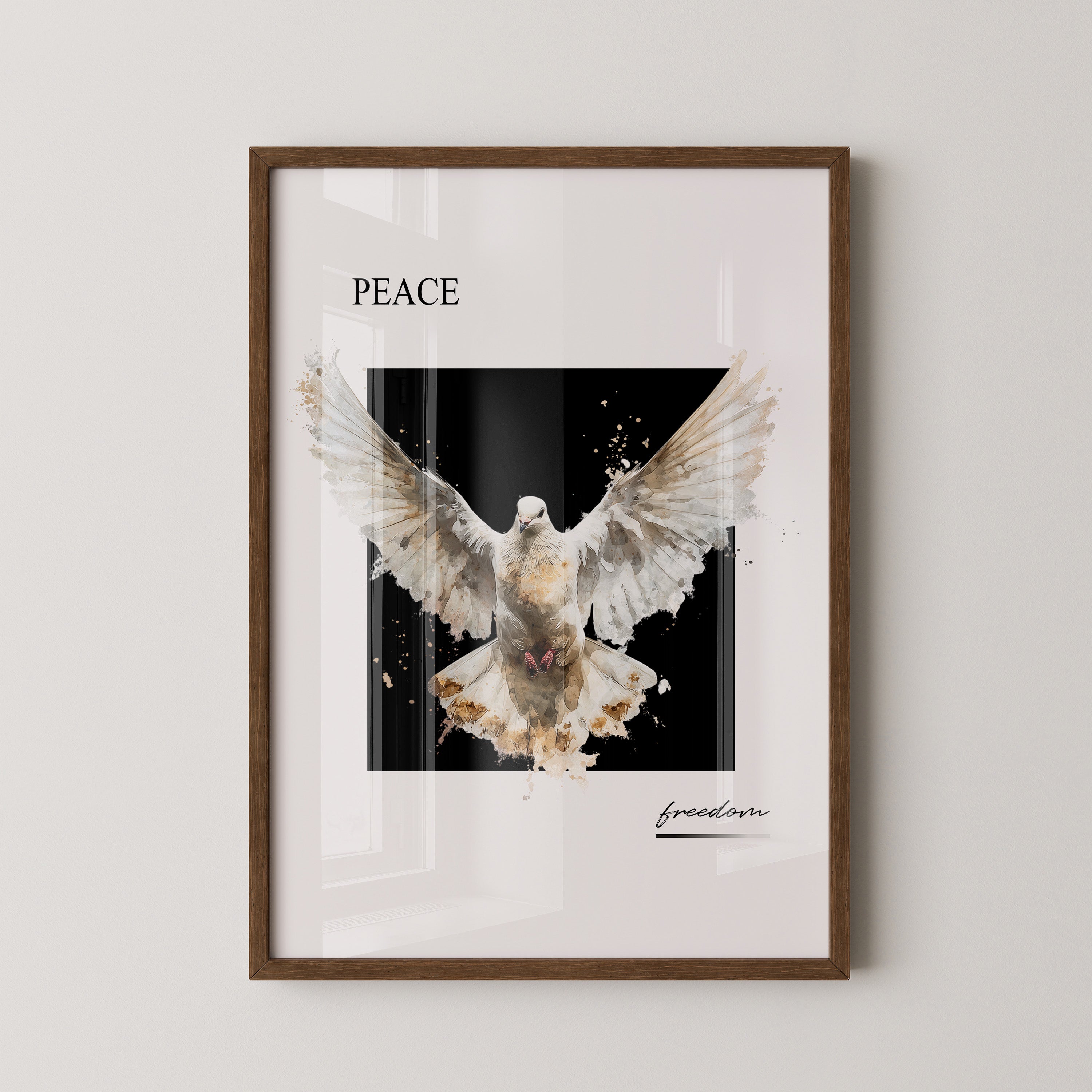 Taube Aquarell Flügelspiegelung