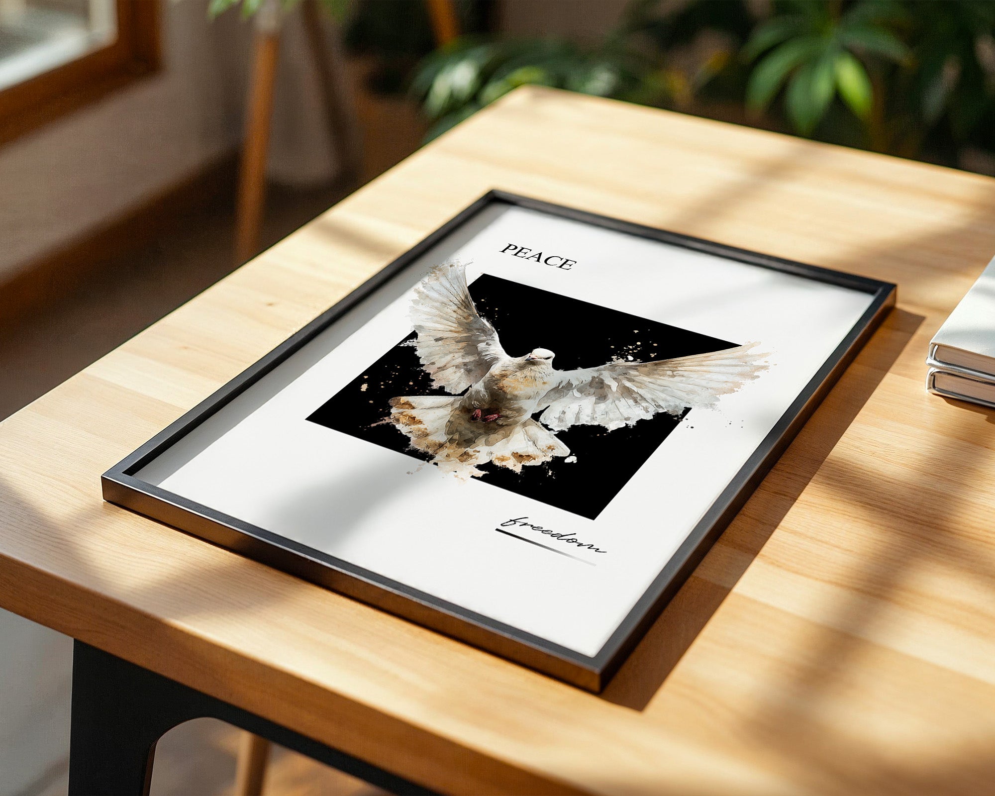 Taube Aquarell Flügelspiegelung