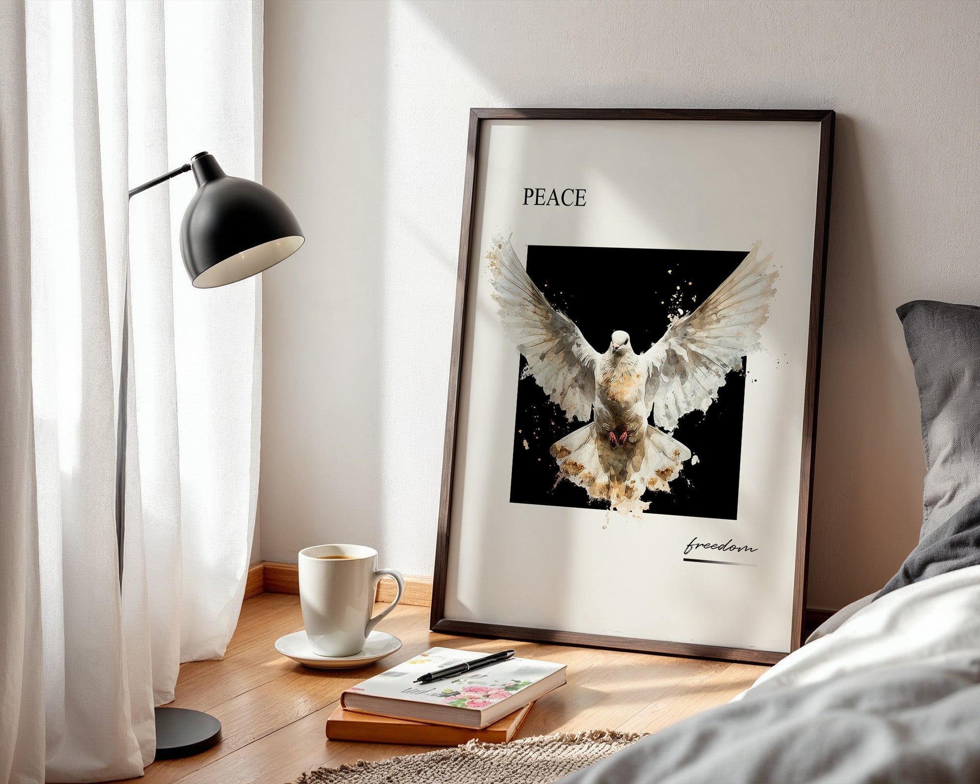 Taube Aquarell Flügelspiegelung