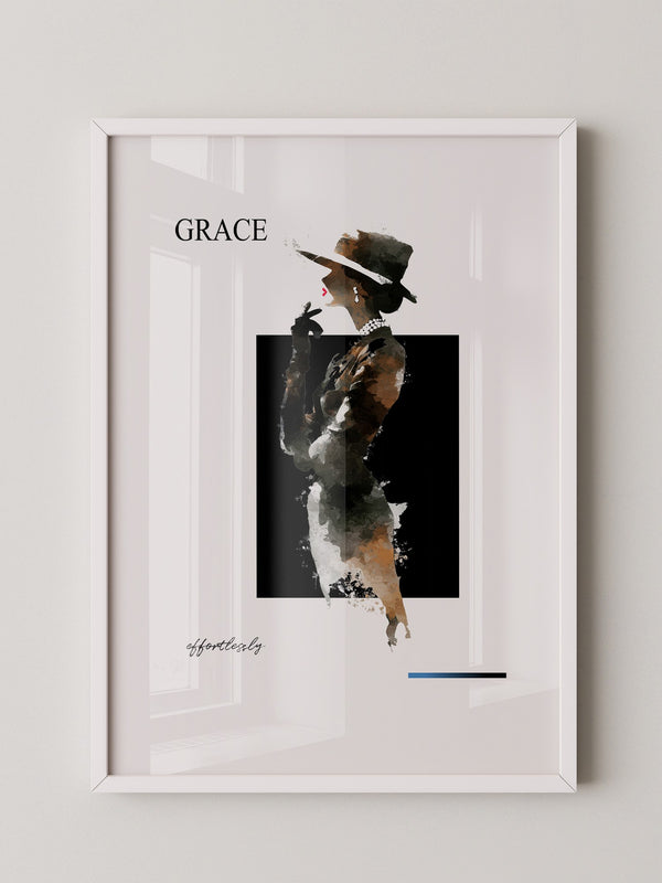 Elegante Frau Aquarell Vintage