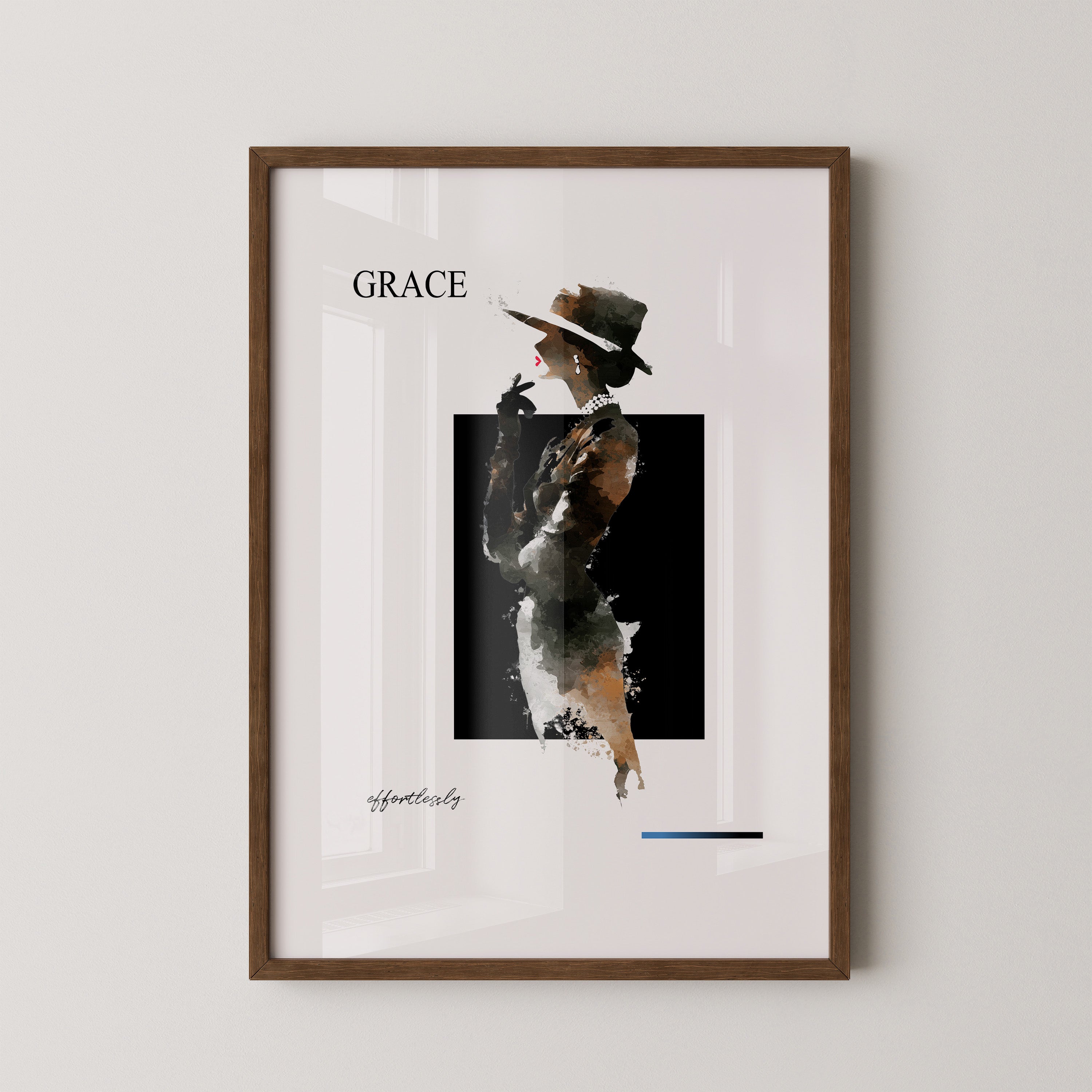 Elegante Frau Aquarell Vintage