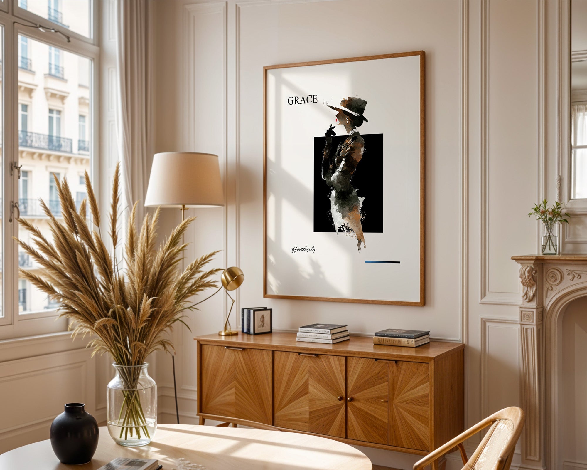 Elegante Frau Aquarell Vintage