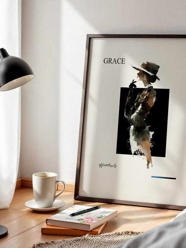 Elegante Frau Aquarell Vintage