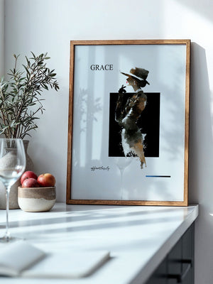 Elegante Frau Aquarell Vintage